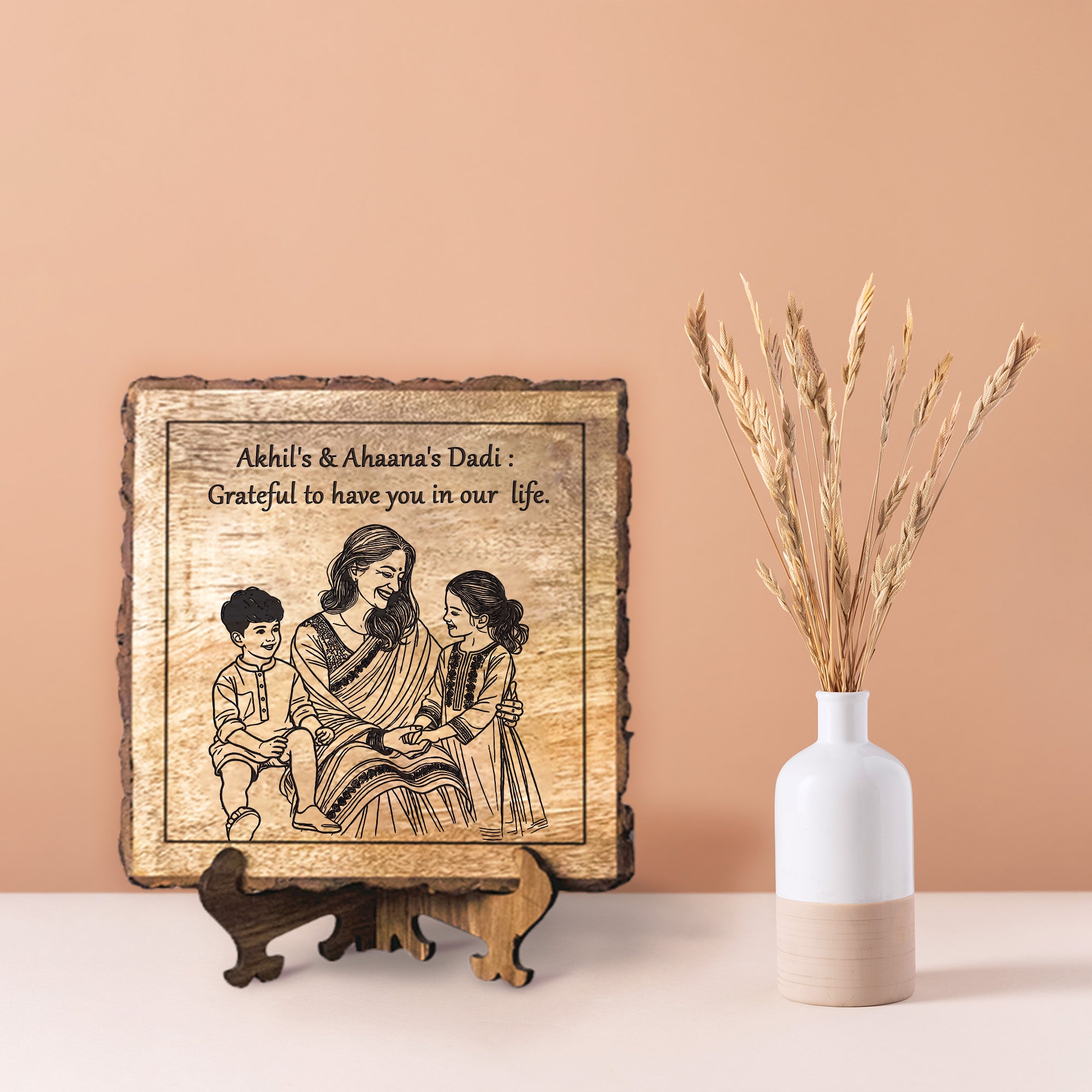 Handcrafted Mango Wood Personalized plaque-Mother's day Gift