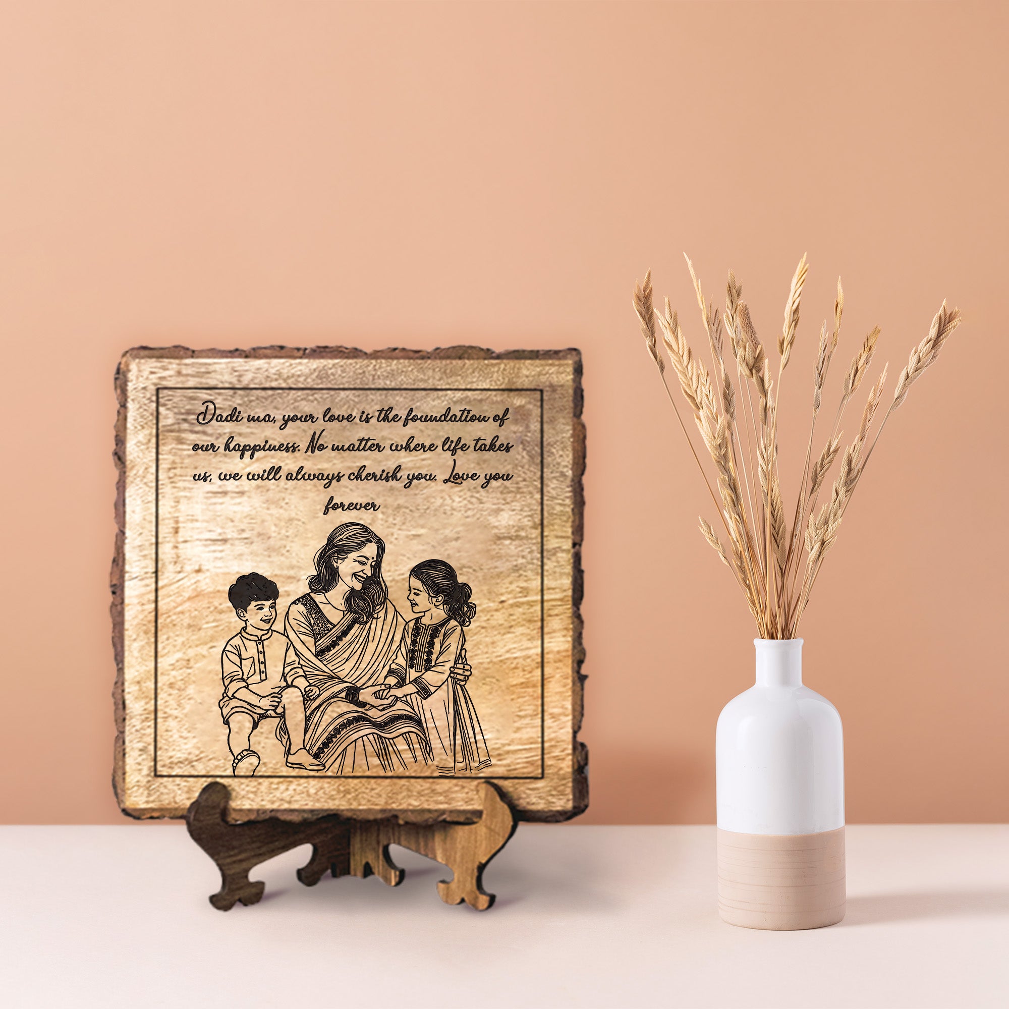Handcrafted Mango Wood Personalized plaque-Mother's day Gift