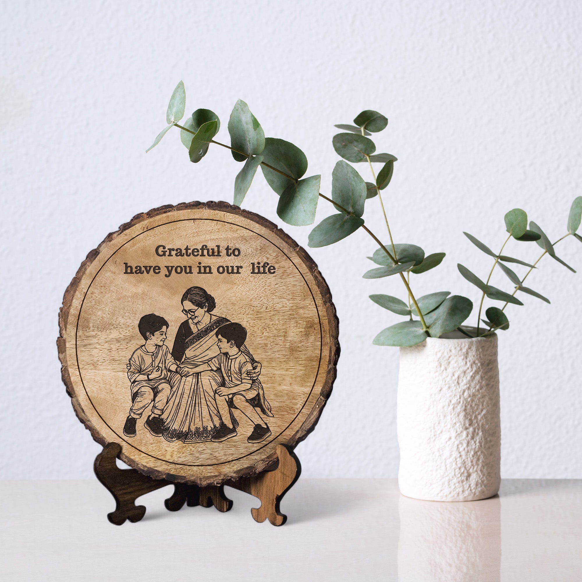 Handcrafted Mango Wood Personalized plaque-Mother's day Gift