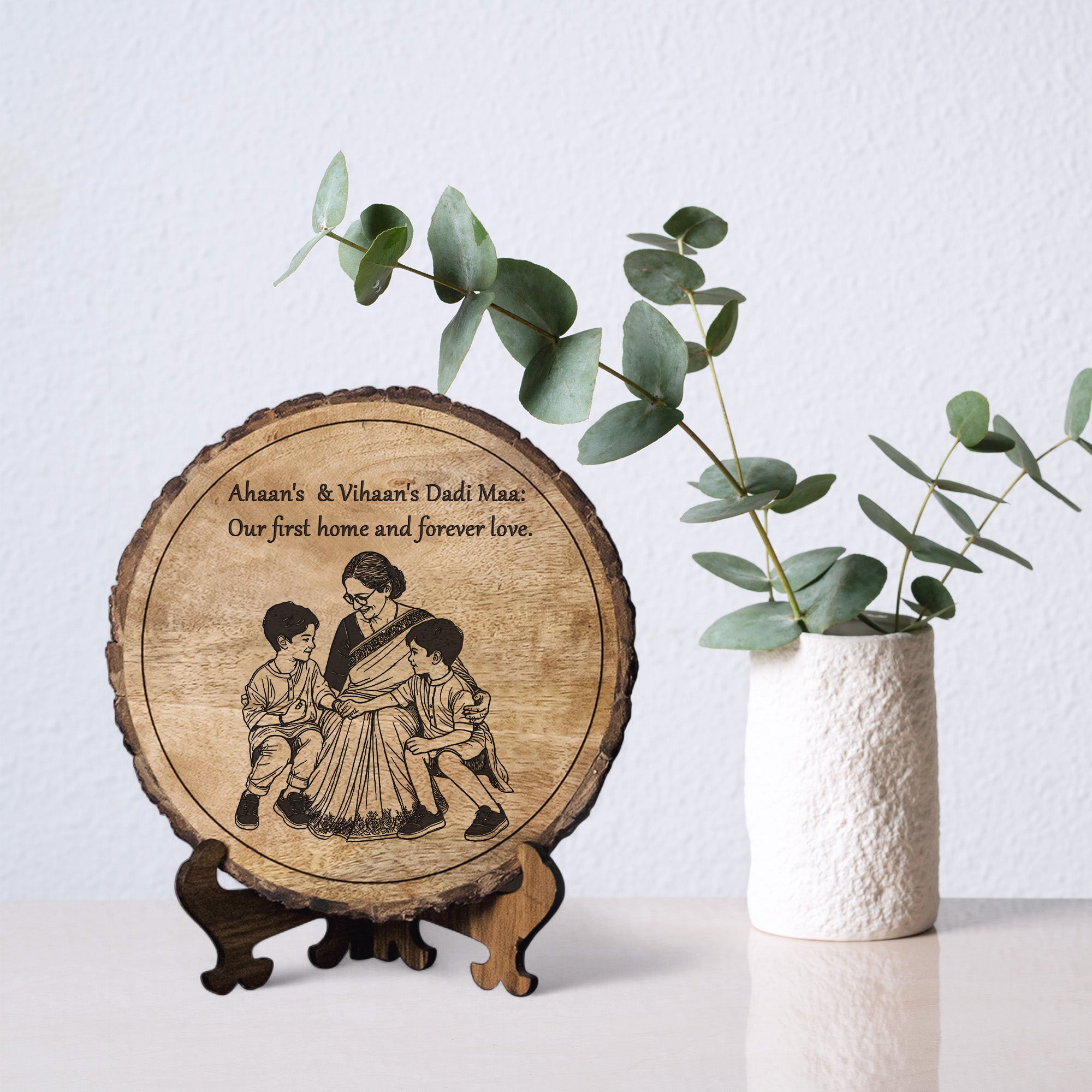 Handcrafted Mango Wood Personalized plaque-Mother's day Gift