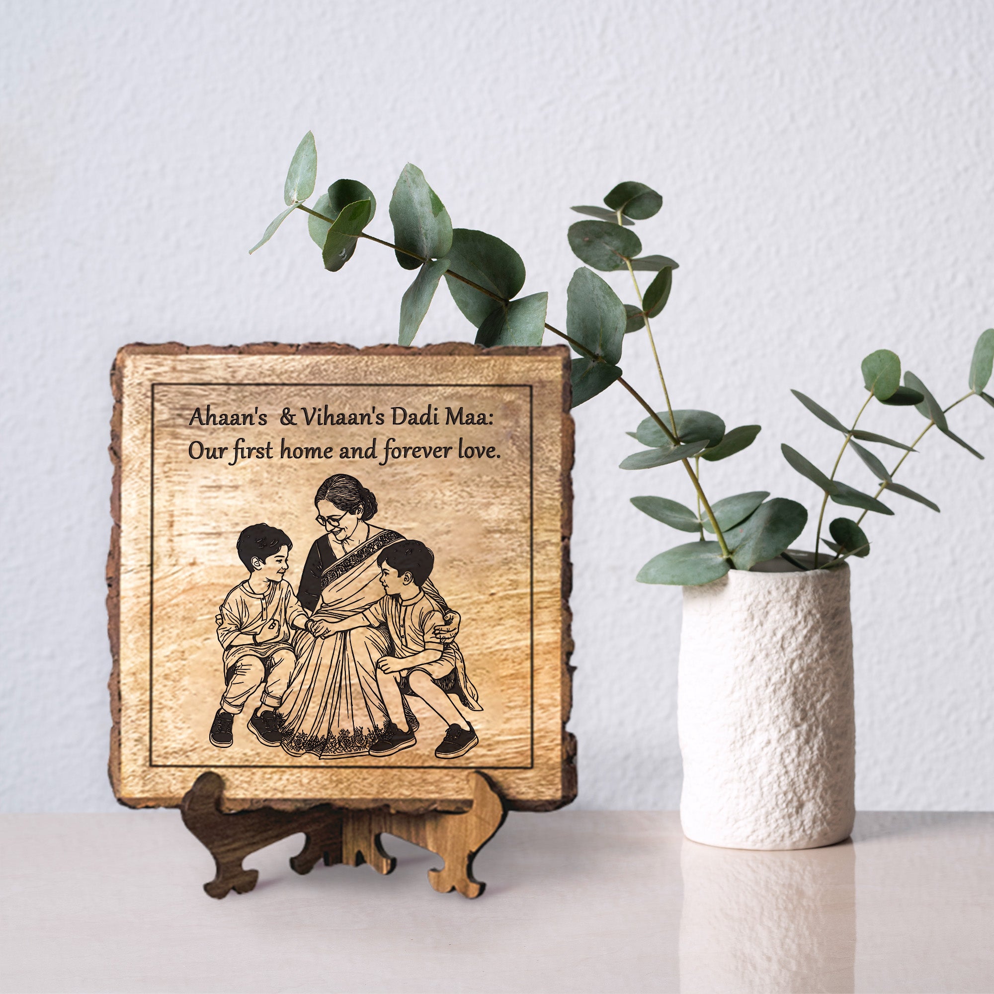 Handcrafted Mango Wood Personalized plaque-Mother's day Gift