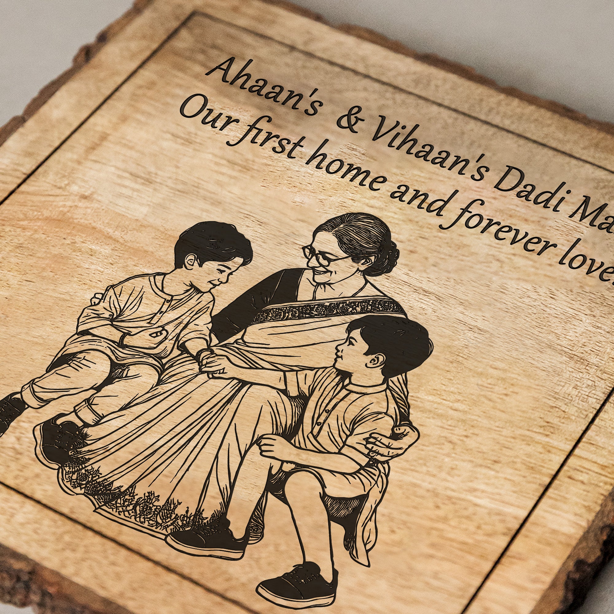 Handcrafted Mango Wood Personalized plaque-Mother's day Gift