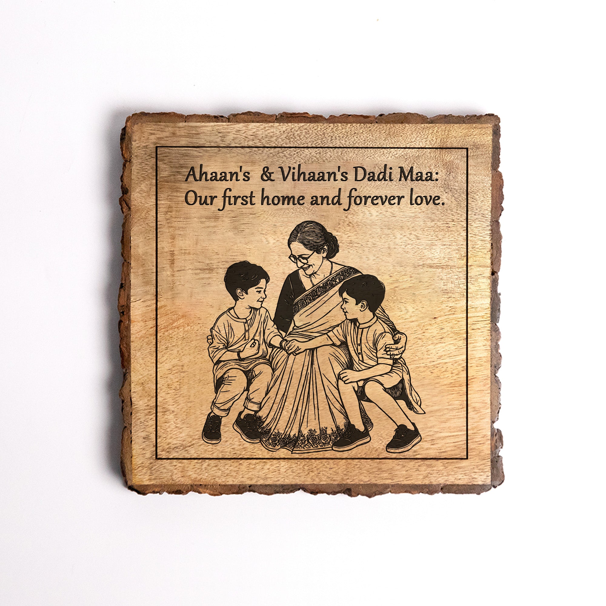 Handcrafted Mango Wood Personalized plaque-Mother's day Gift