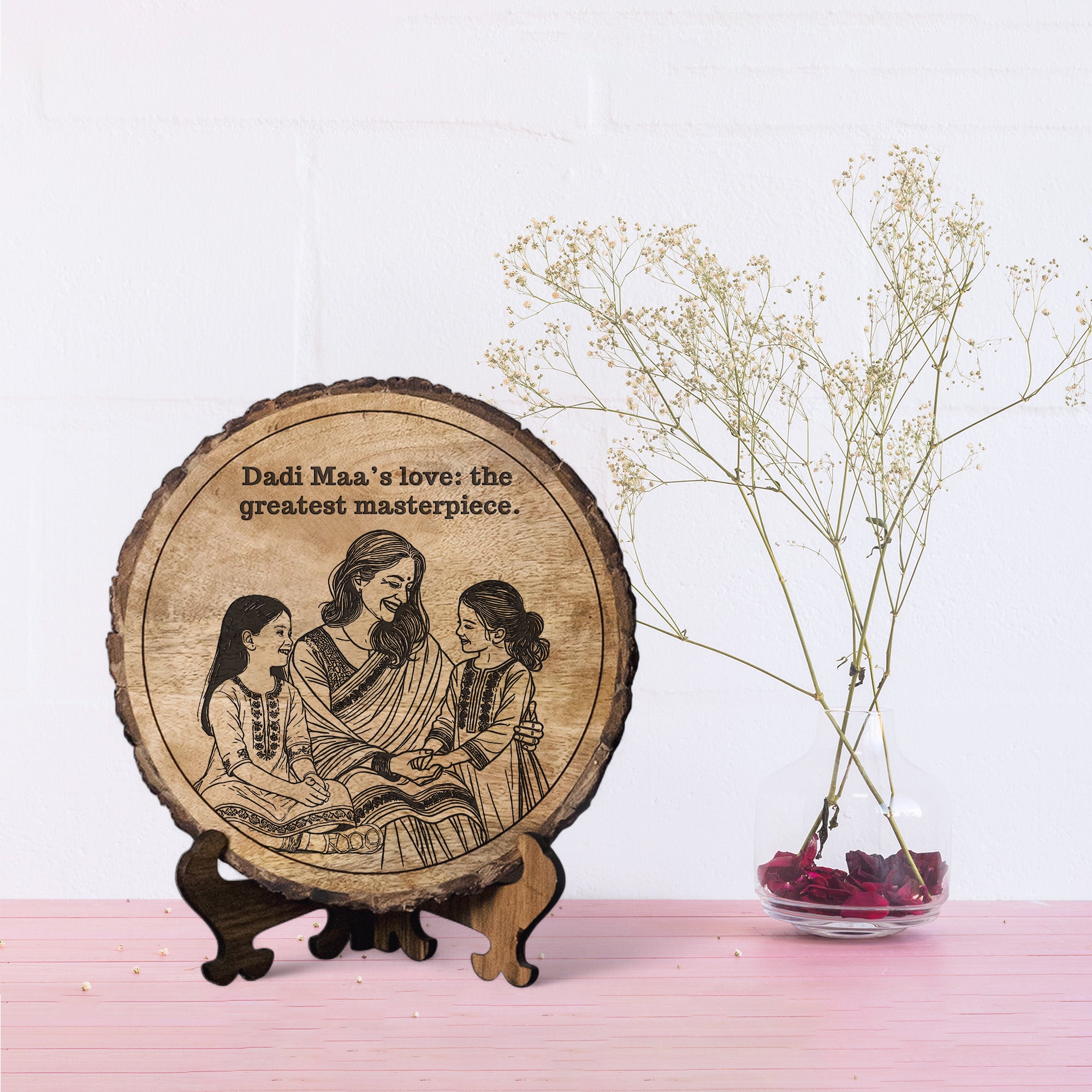 Handcrafted Mango Wood Personalized plaque-Mother's day Gift