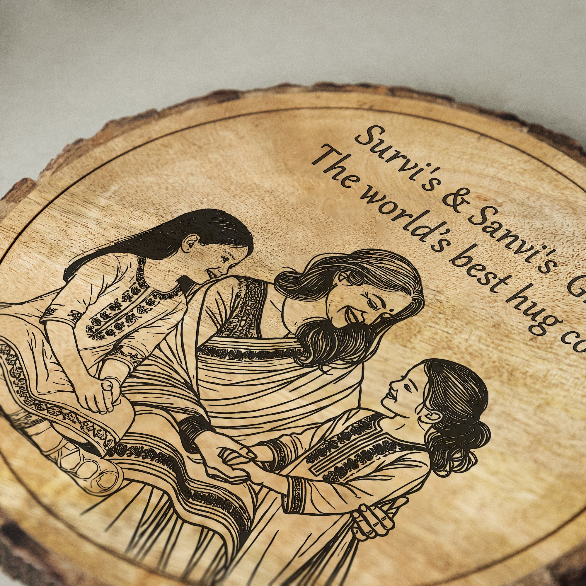 Handcrafted Mango Wood Personalized plaque-Mother's day Gift