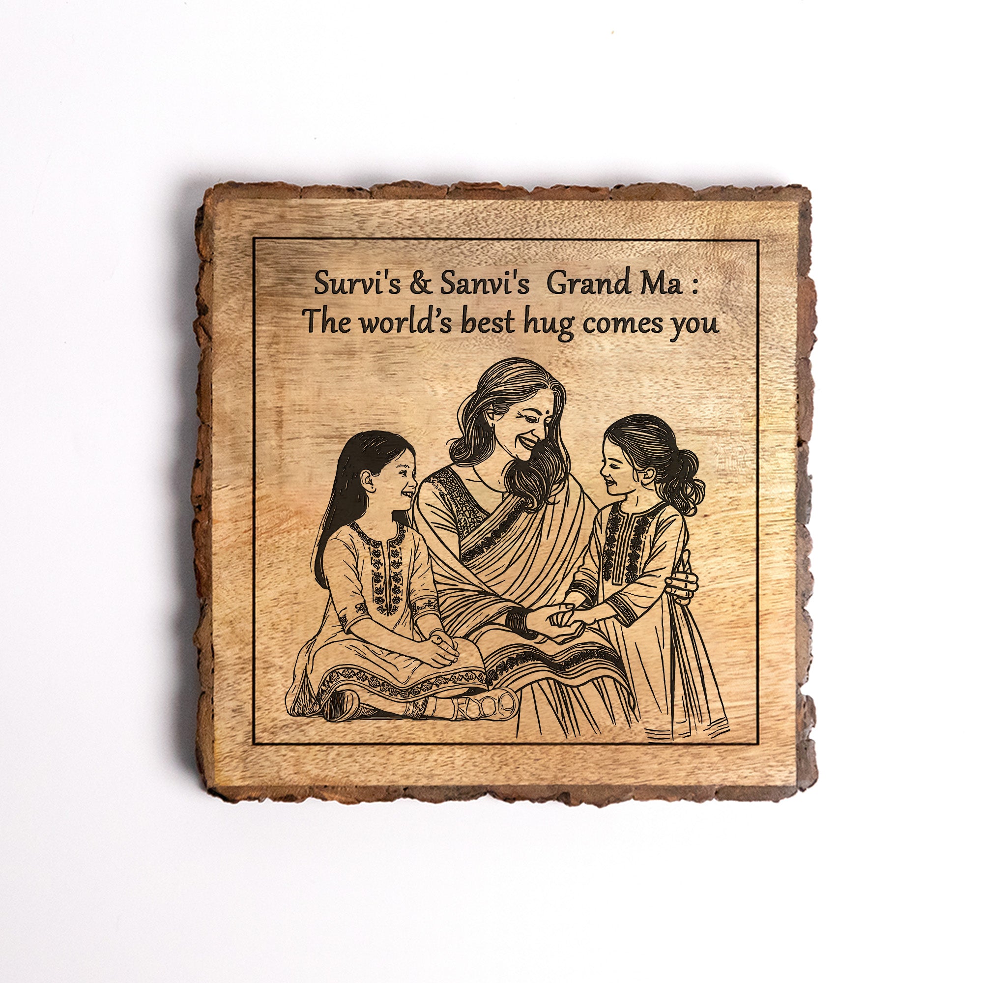 Handcrafted Mango Wood Personalized plaque-Mother's day Gift