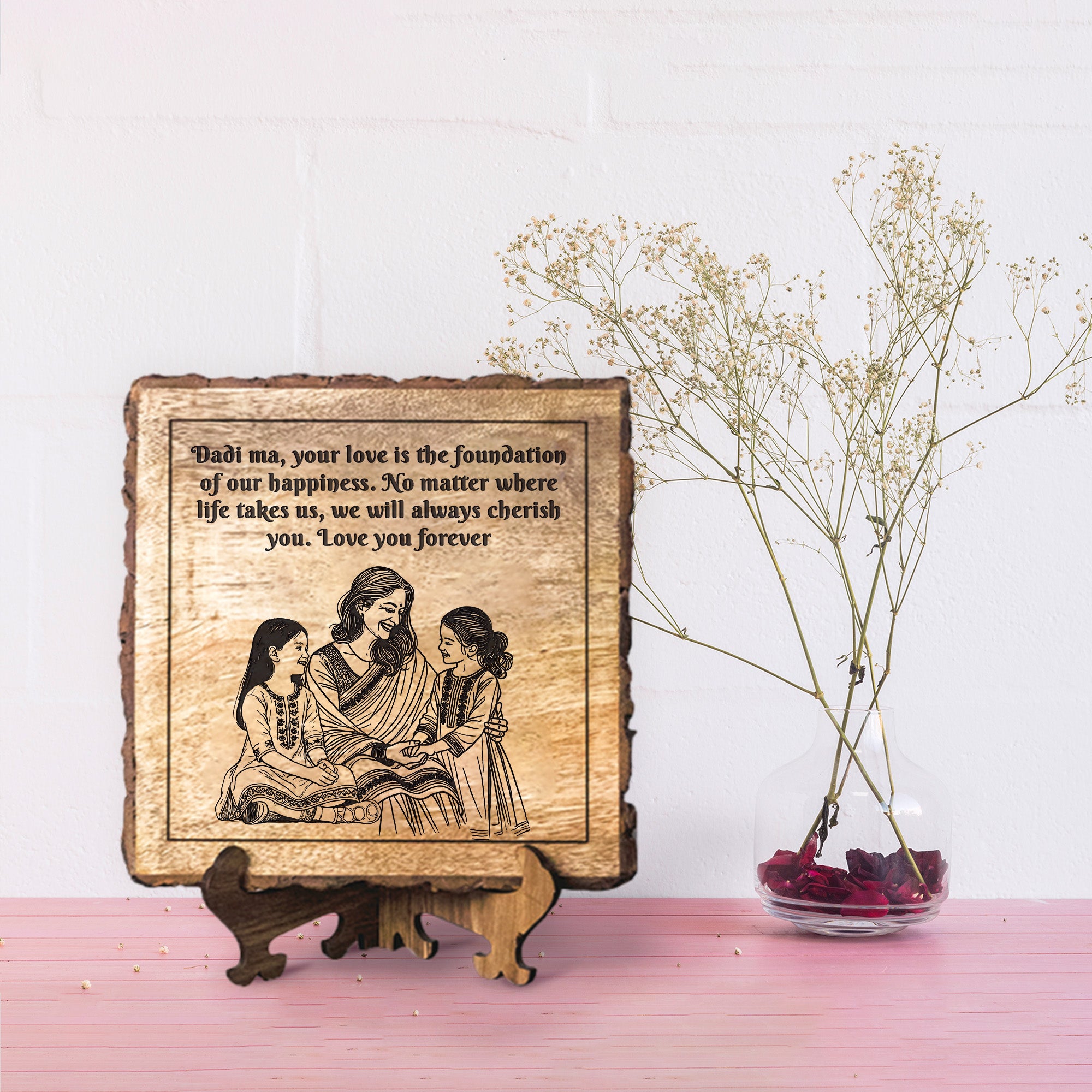 Handcrafted Mango Wood Personalized plaque-Mother's day Gift