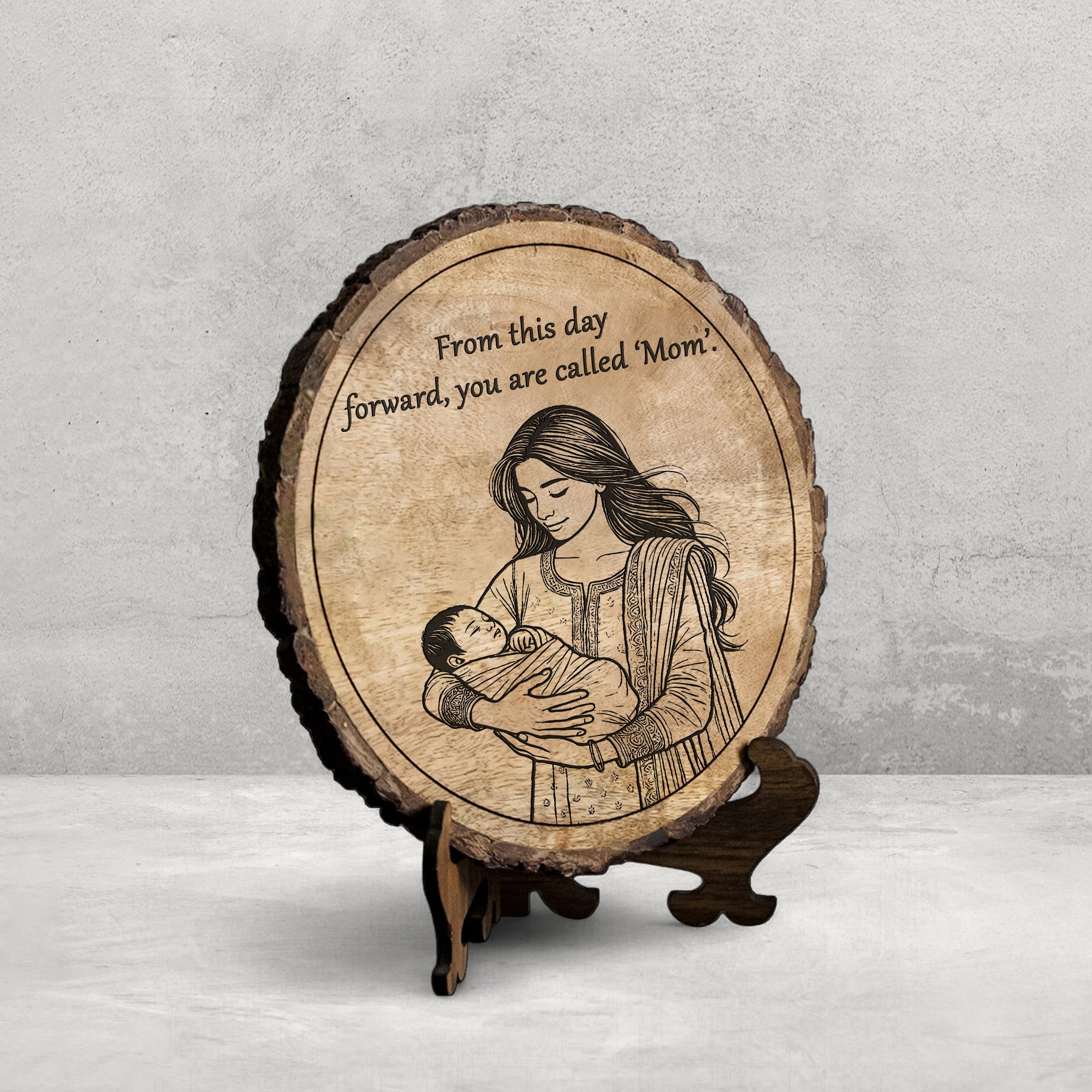 Handcrafted Mango Wood Personalized plaque-Mother's day Gift