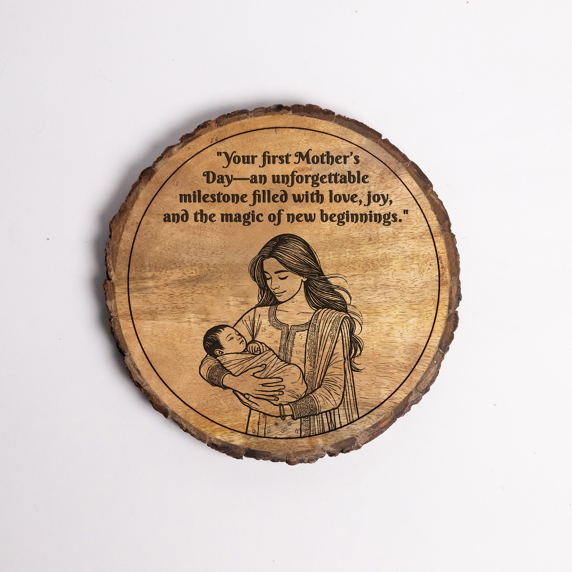 Handcrafted Mango Wood Personalized plaque-Mother's day Gift