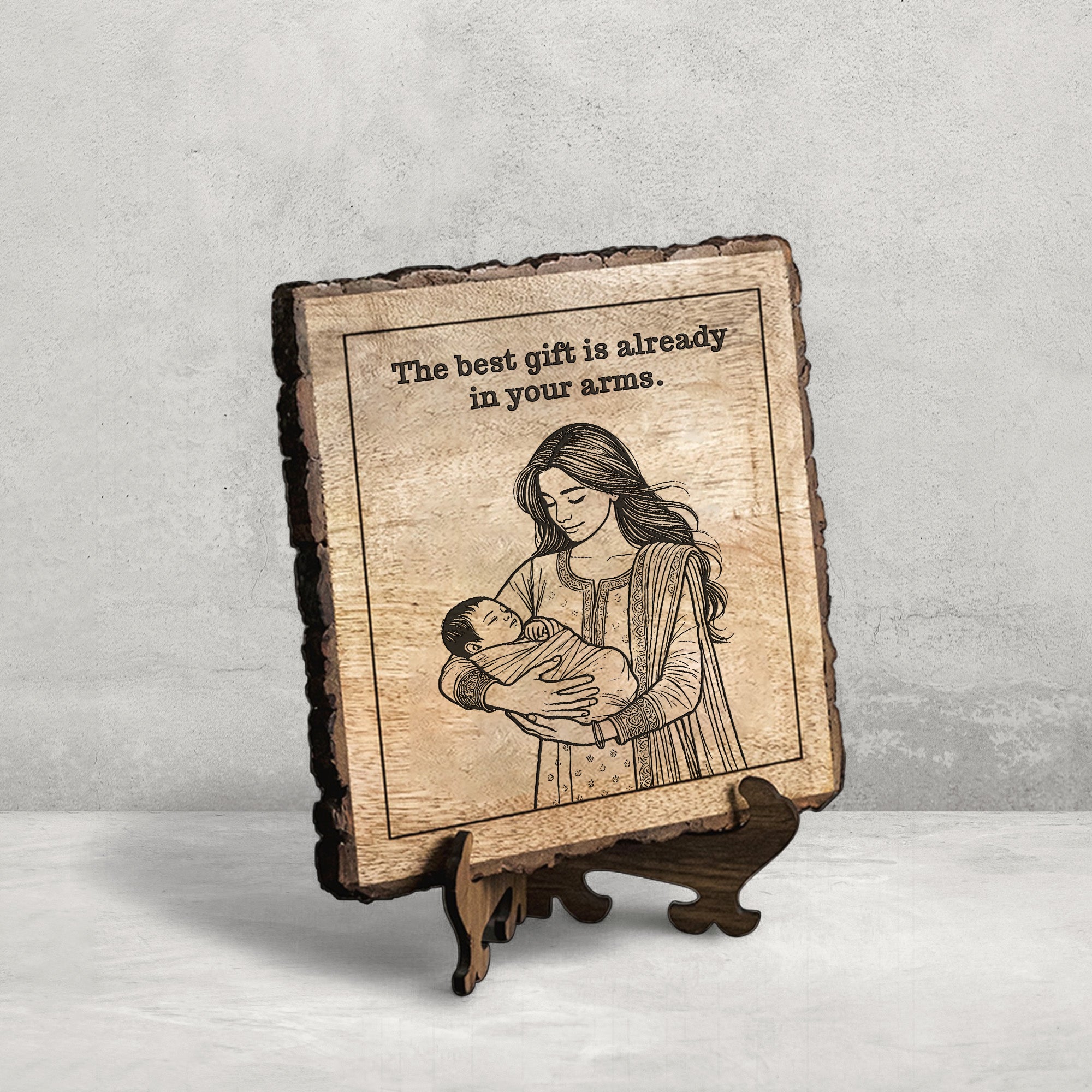 Handcrafted Mango Wood Personalized plaque-Mother's day Gift