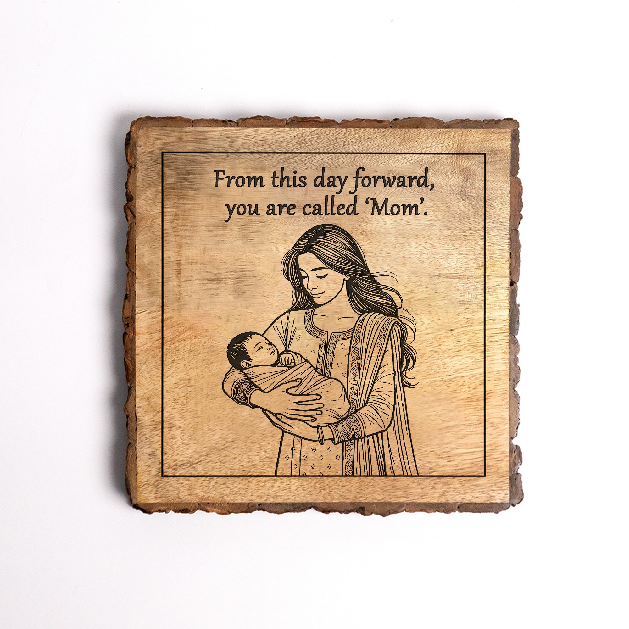 Handcrafted Mango Wood Personalized plaque-Mother's day Gift
