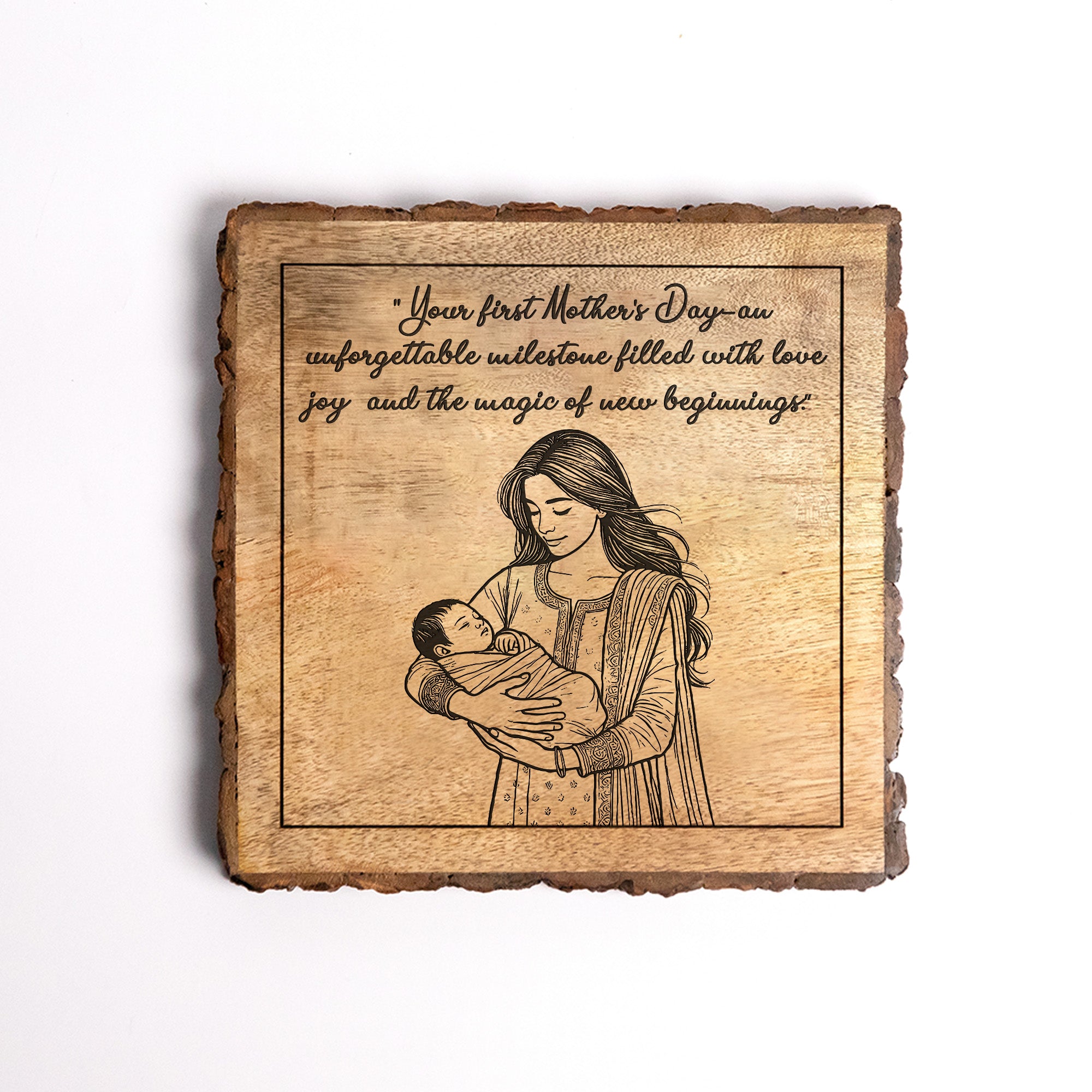 Handcrafted Mango Wood Personalized plaque-Mother's day Gift