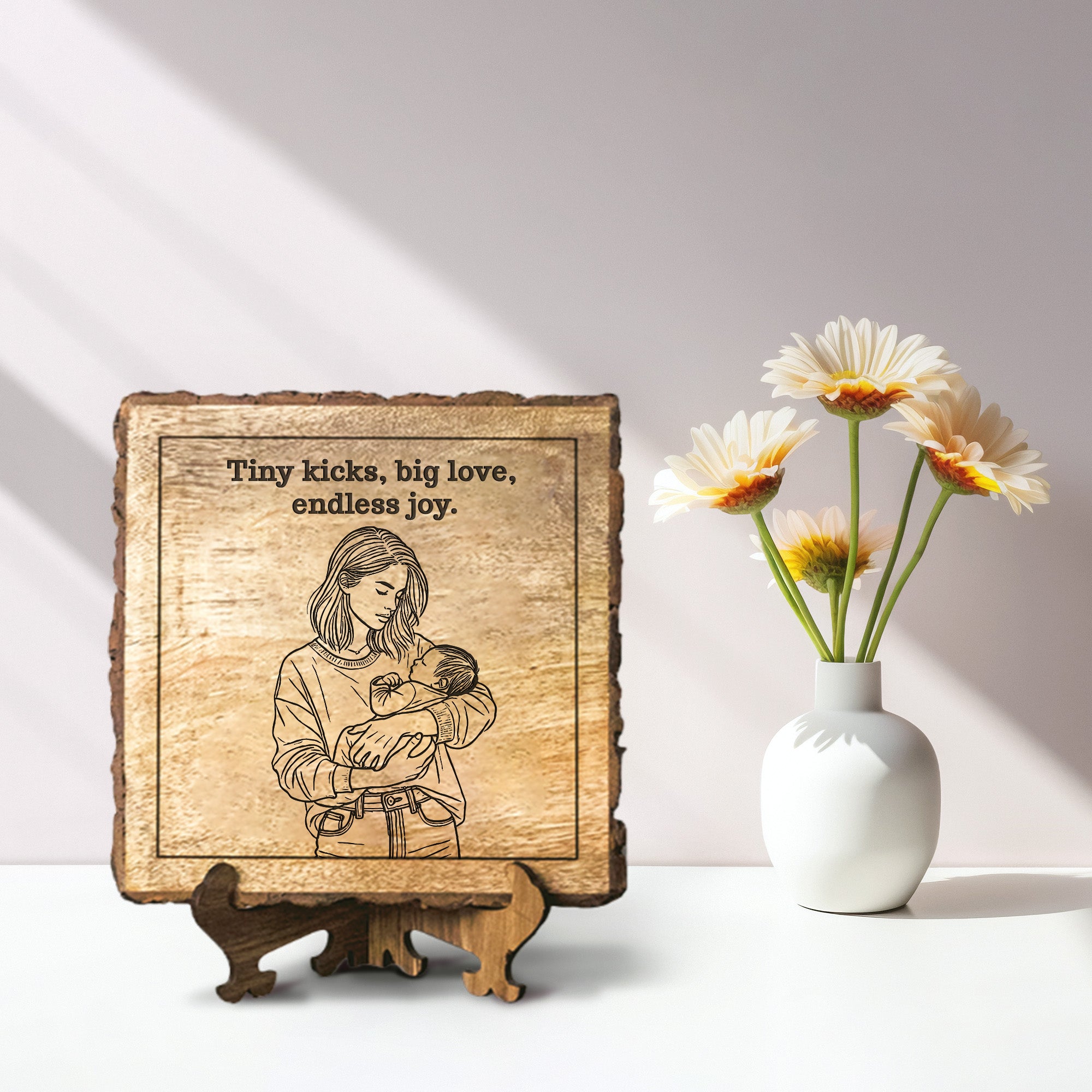 Handcrafted Mango Wood Personalized plaque-Mother's day Gift