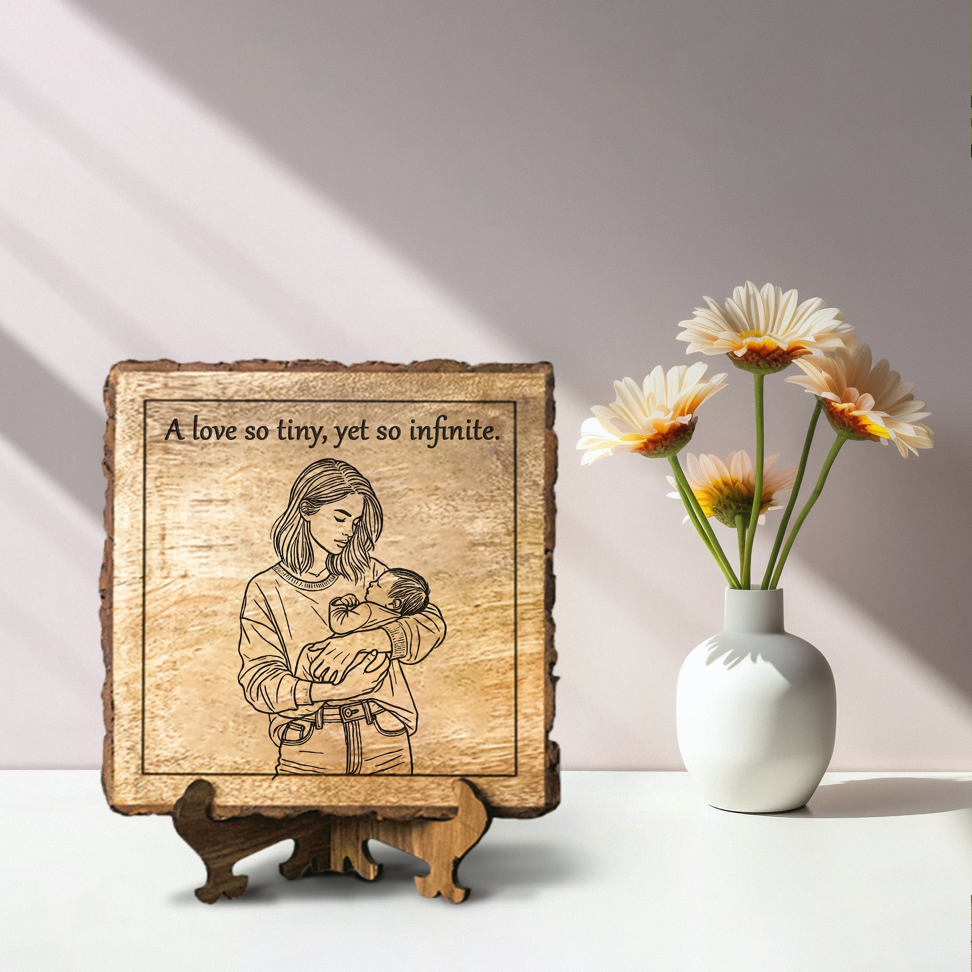 Handcrafted Mango Wood Personalized plaque-Mother's day Gift