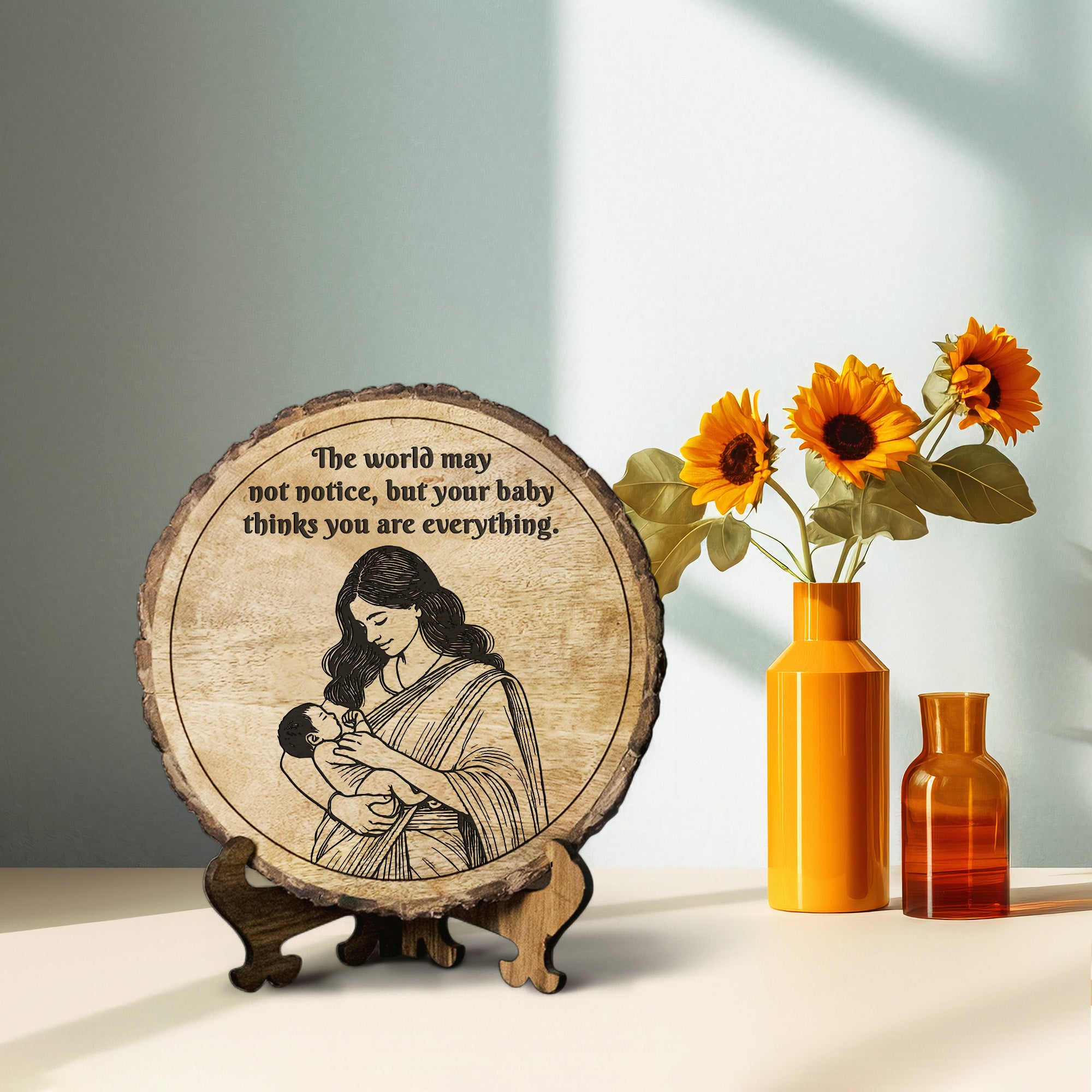 Handcrafted Mango Wood Personalized plaque-Mother's day Gift