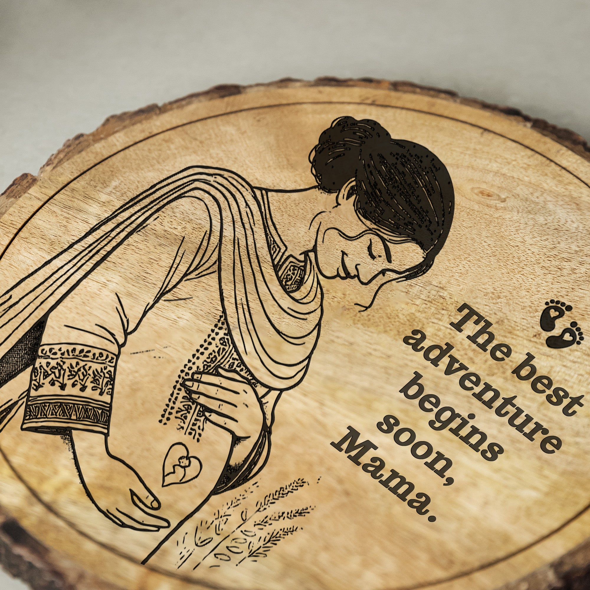 Handcrafted Mango Wood Personalized plaque-Mother's day Gift