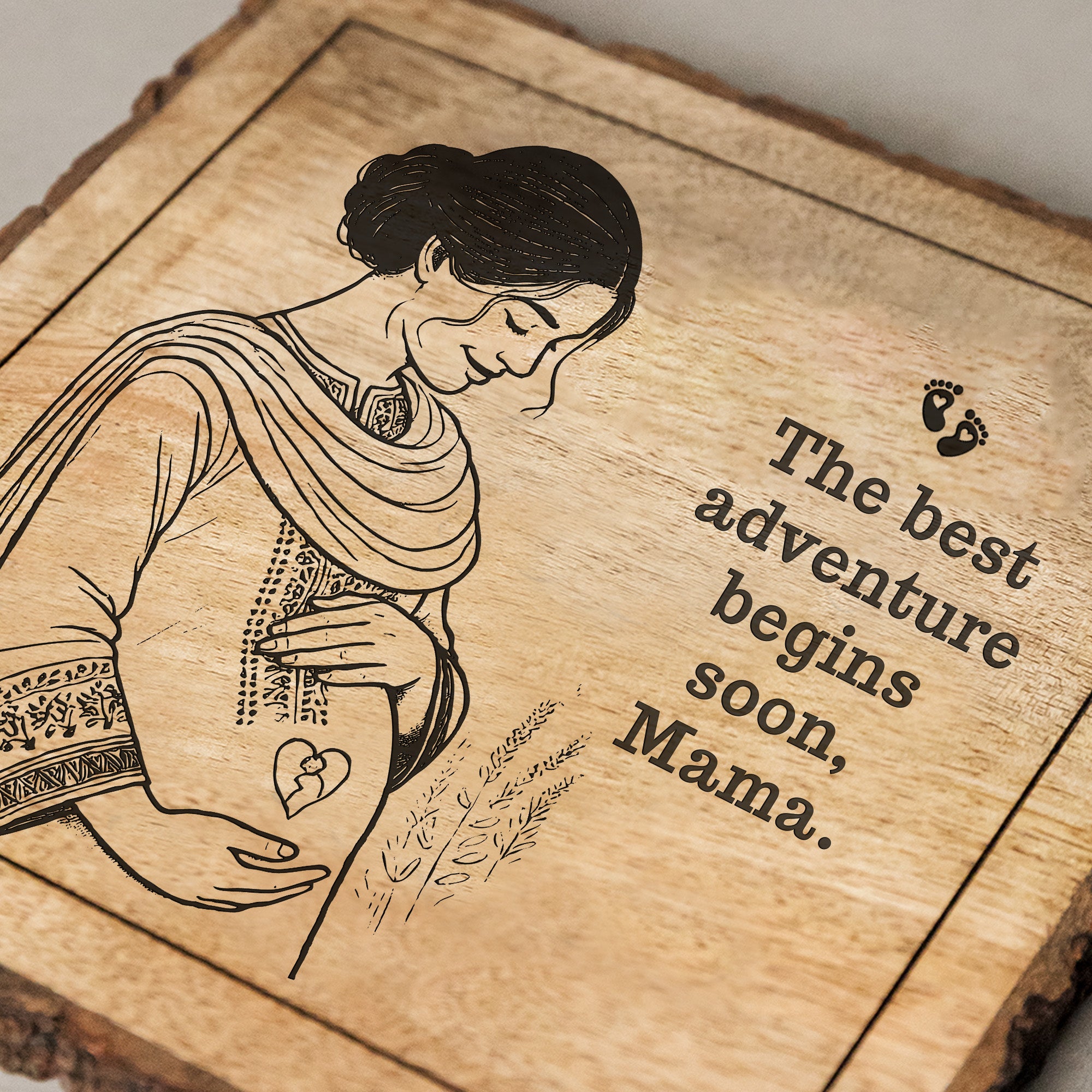 Handcrafted Mango Wood Personalized plaque-Mother's day Gift