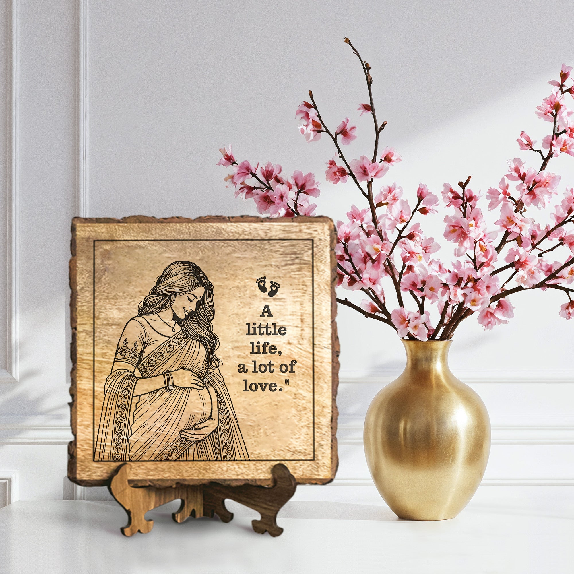 Handcrafted Mango Wood Personalized plaque-Mother's day Gift
