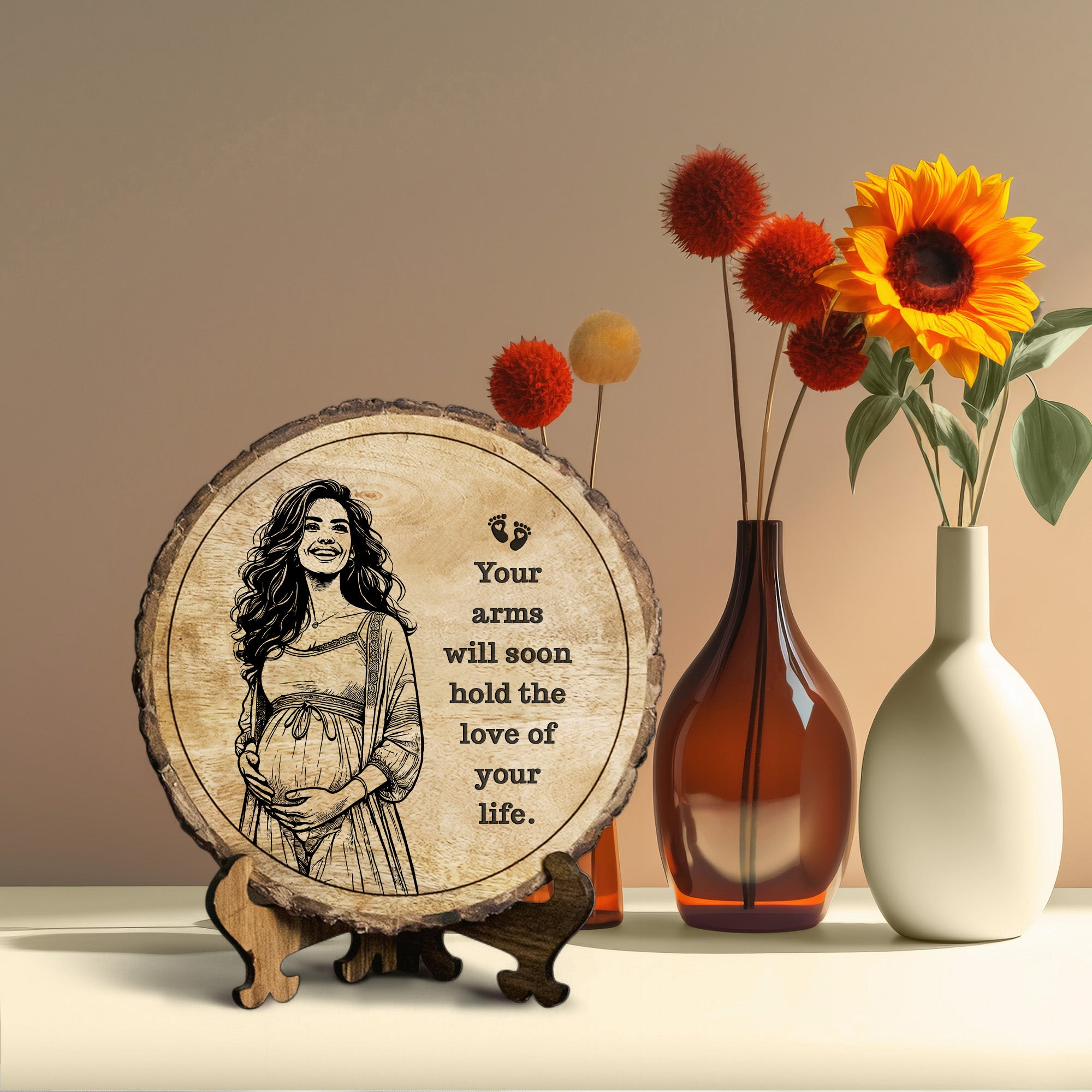 Handcrafted Mango Wood Personalized plaque-Mother's day Gift