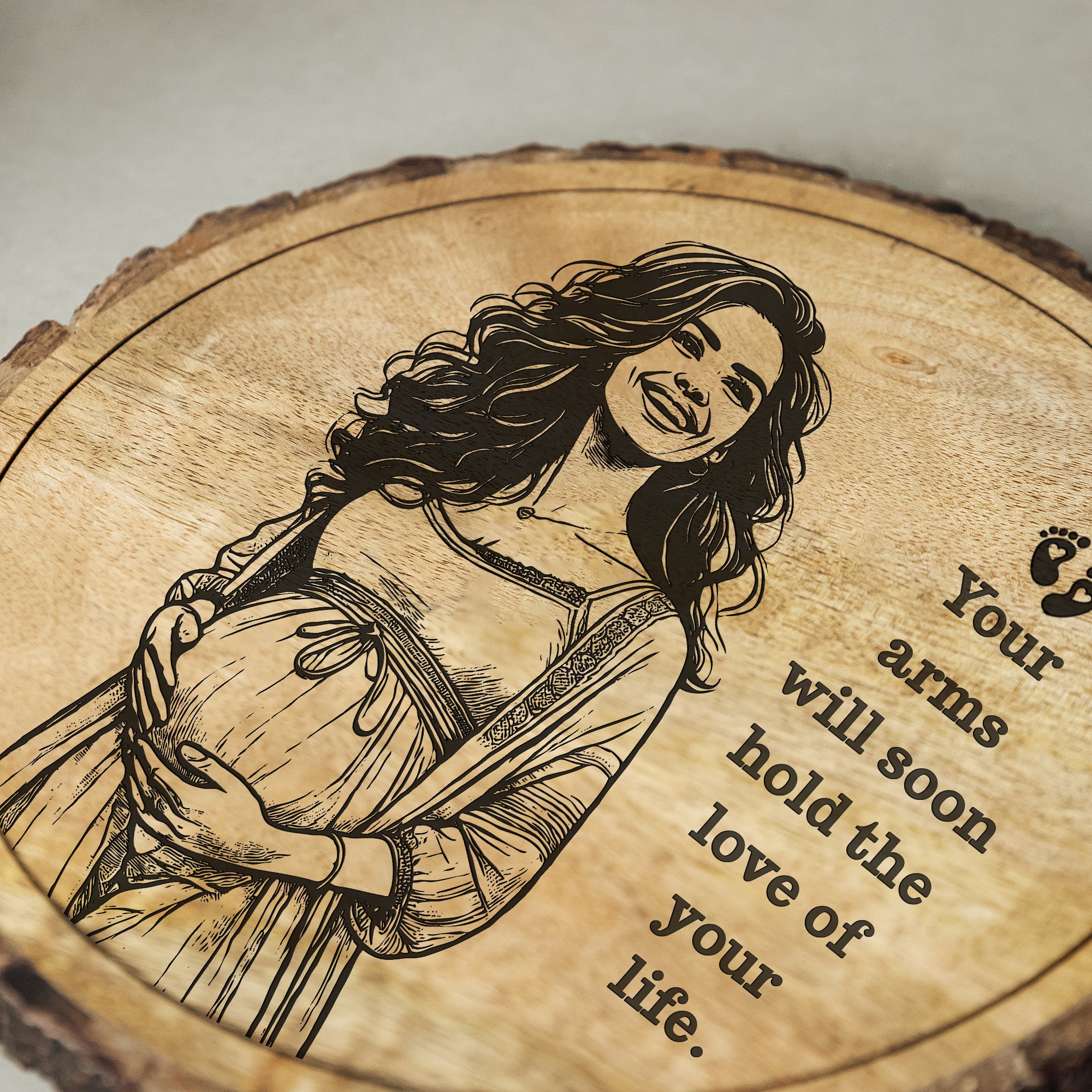 Handcrafted Mango Wood Personalized plaque-Mother's day Gift