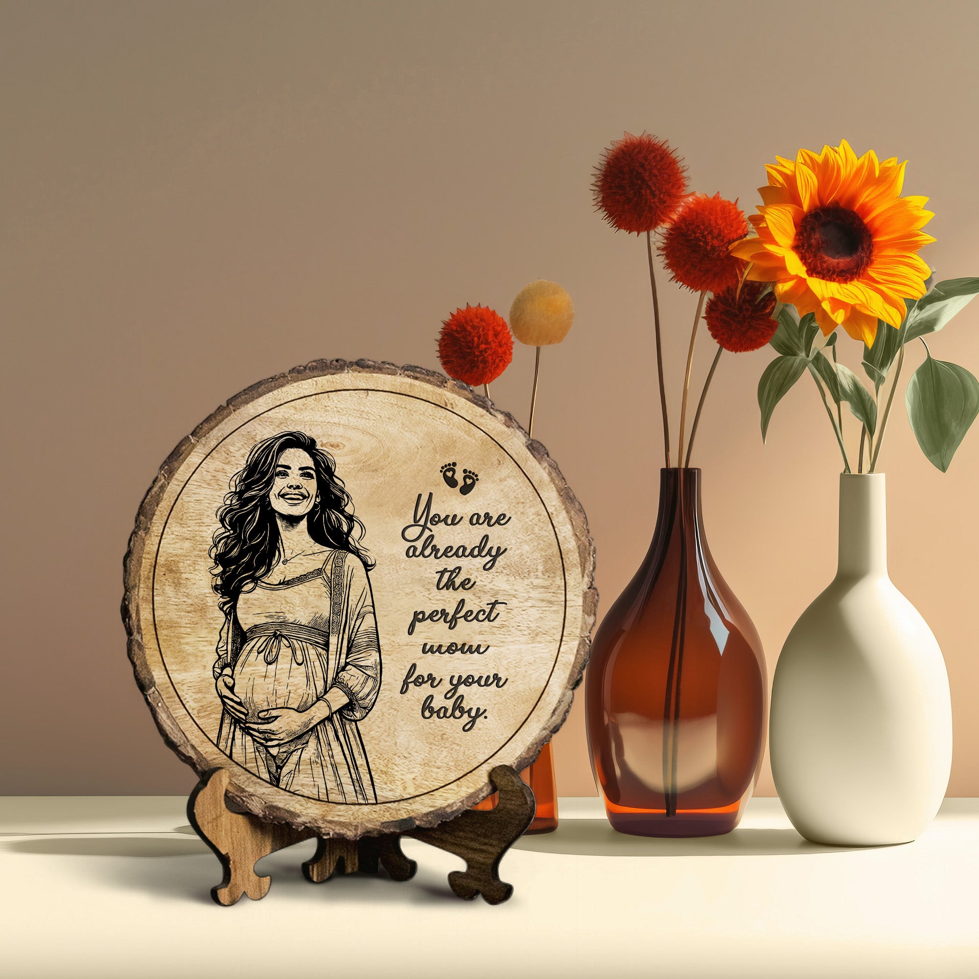 Handcrafted Mango Wood Personalized plaque-Mother's day Gift