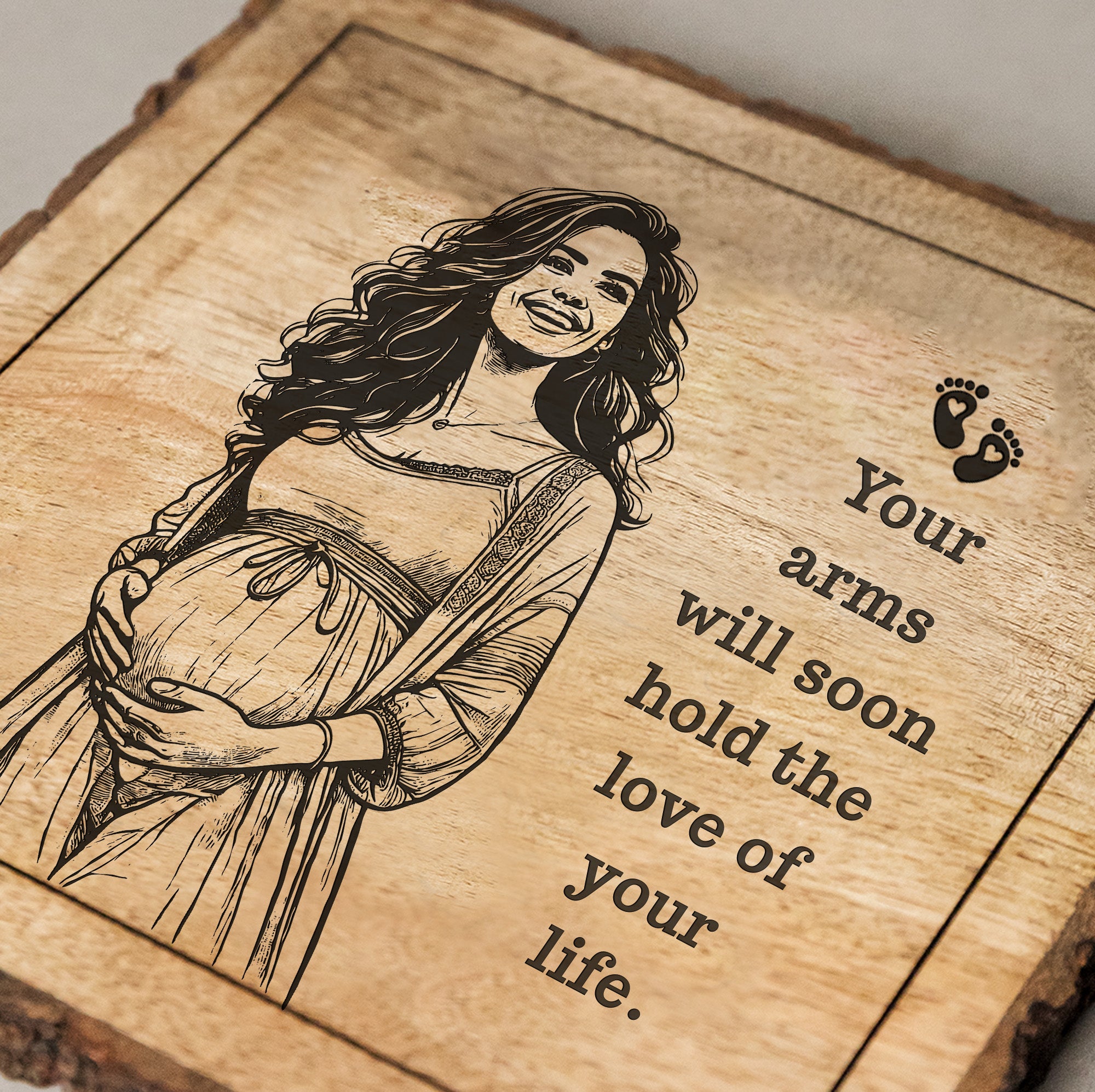 Handcrafted Mango Wood Personalized plaque-Mother's day Gift