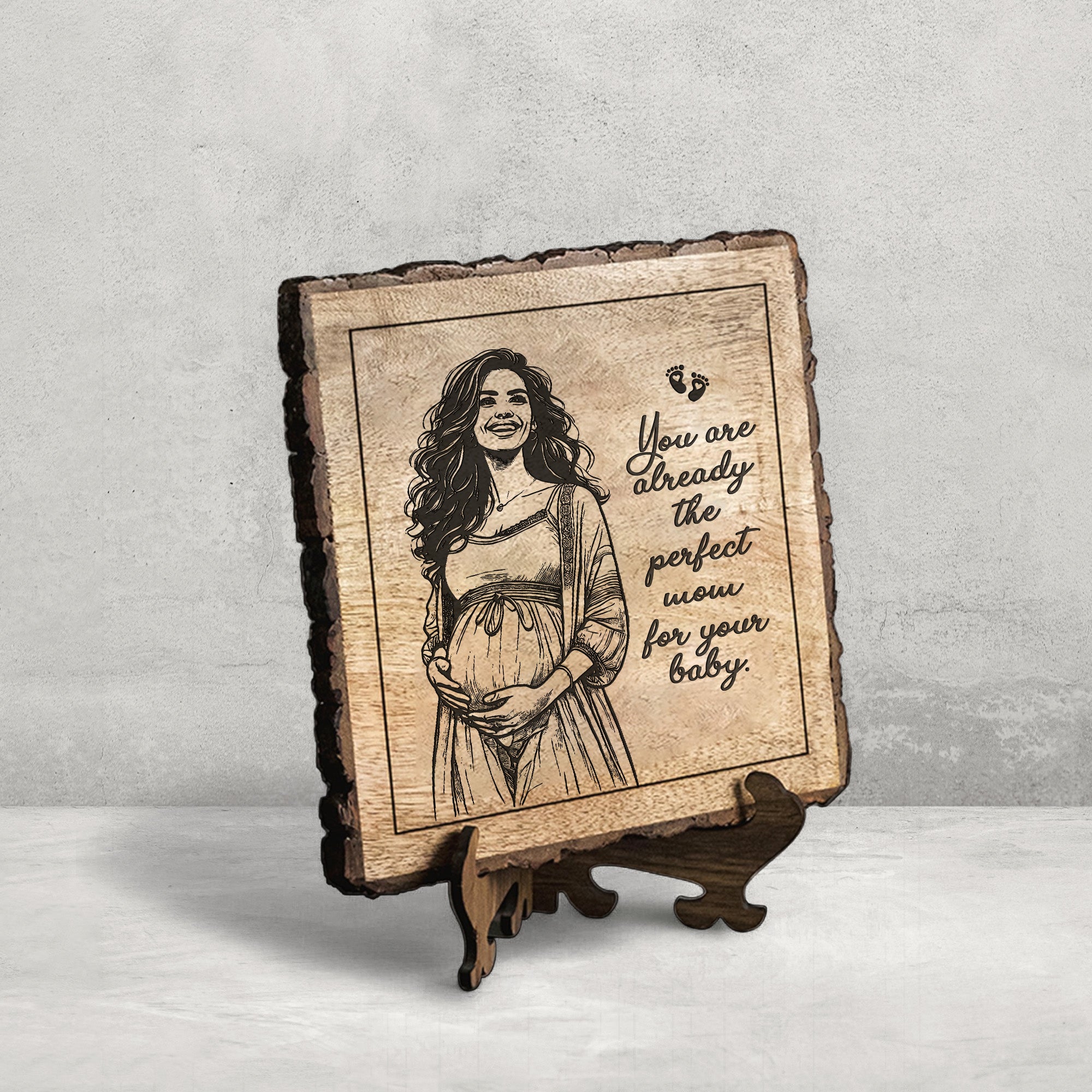 Handcrafted Mango Wood Personalized plaque-Mother's day Gift