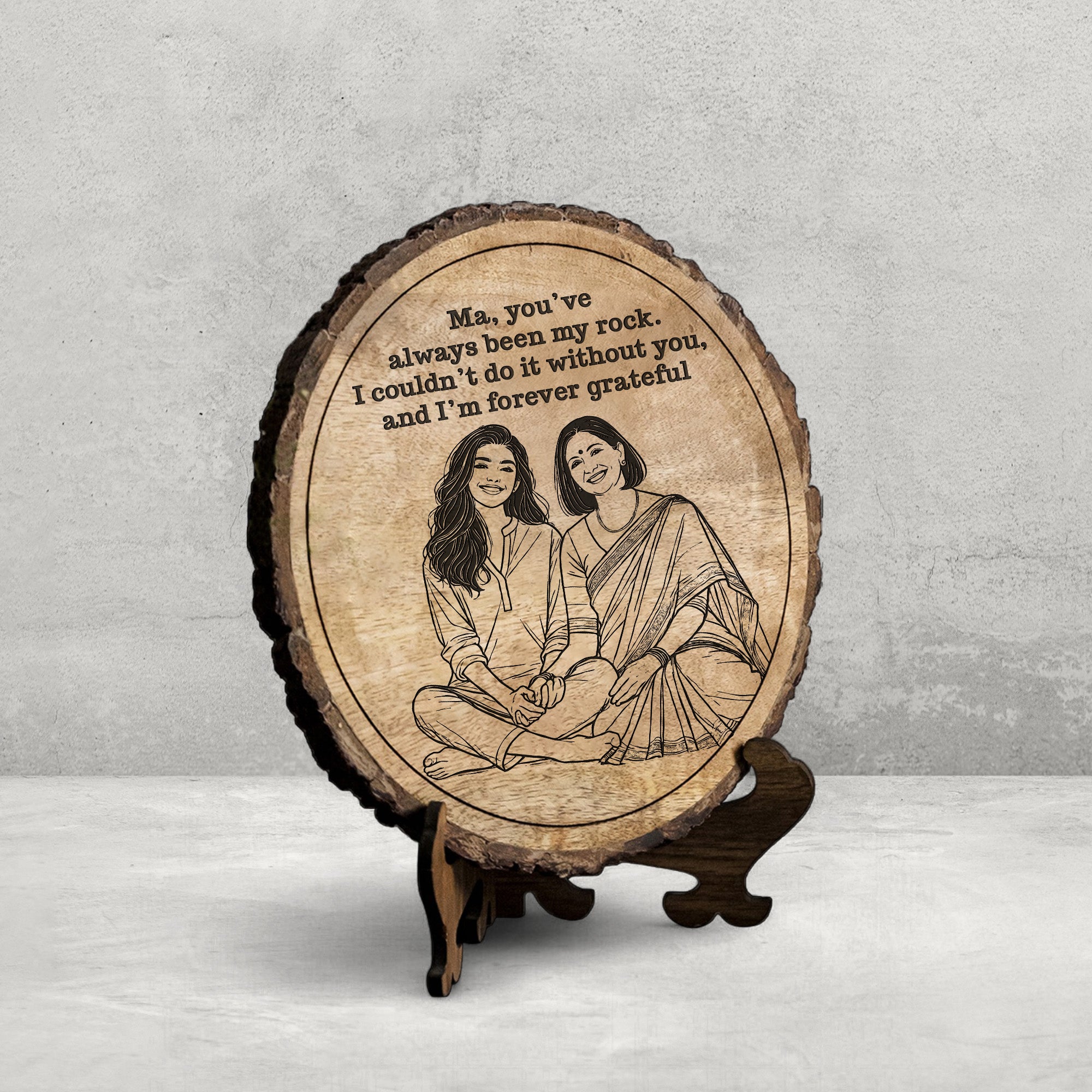 Handcrafted Mango Wood Personalized plaque-Mother's day Gift