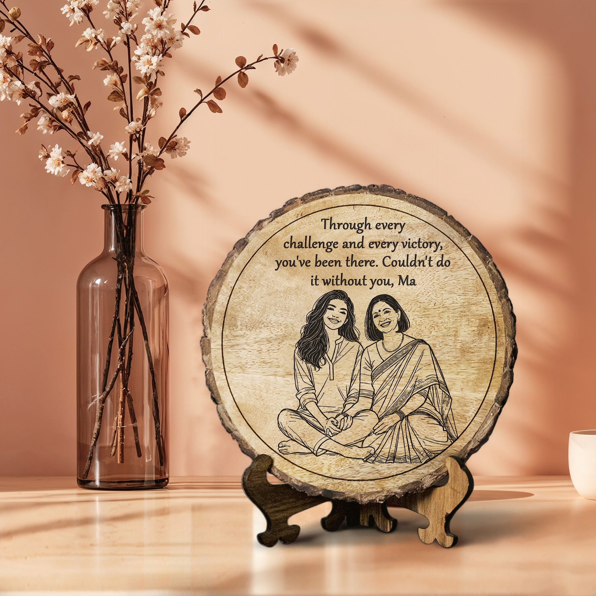Handcrafted Mango Wood Personalized plaque-Mother's day Gift