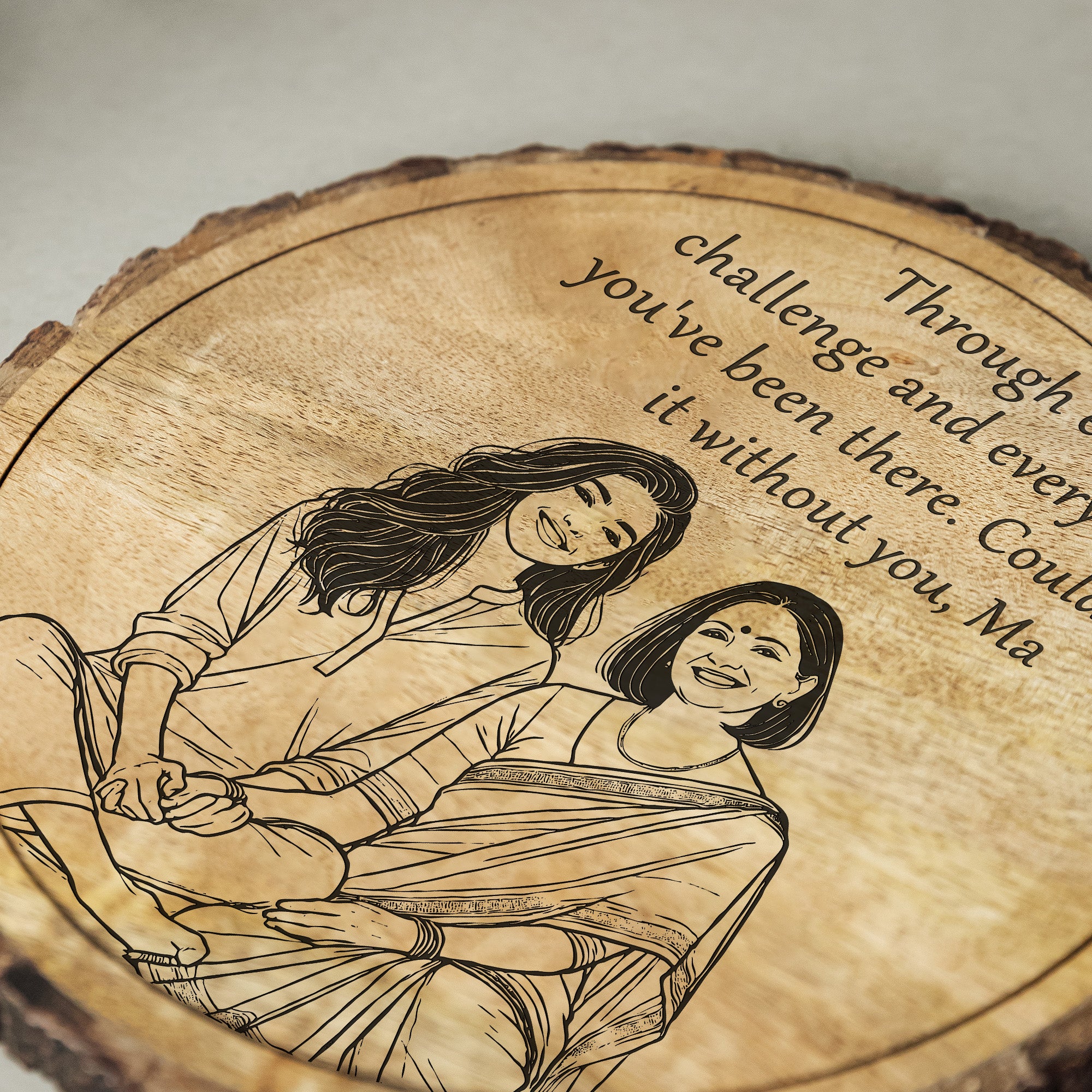 Handcrafted Mango Wood Personalized plaque-Mother's day Gift