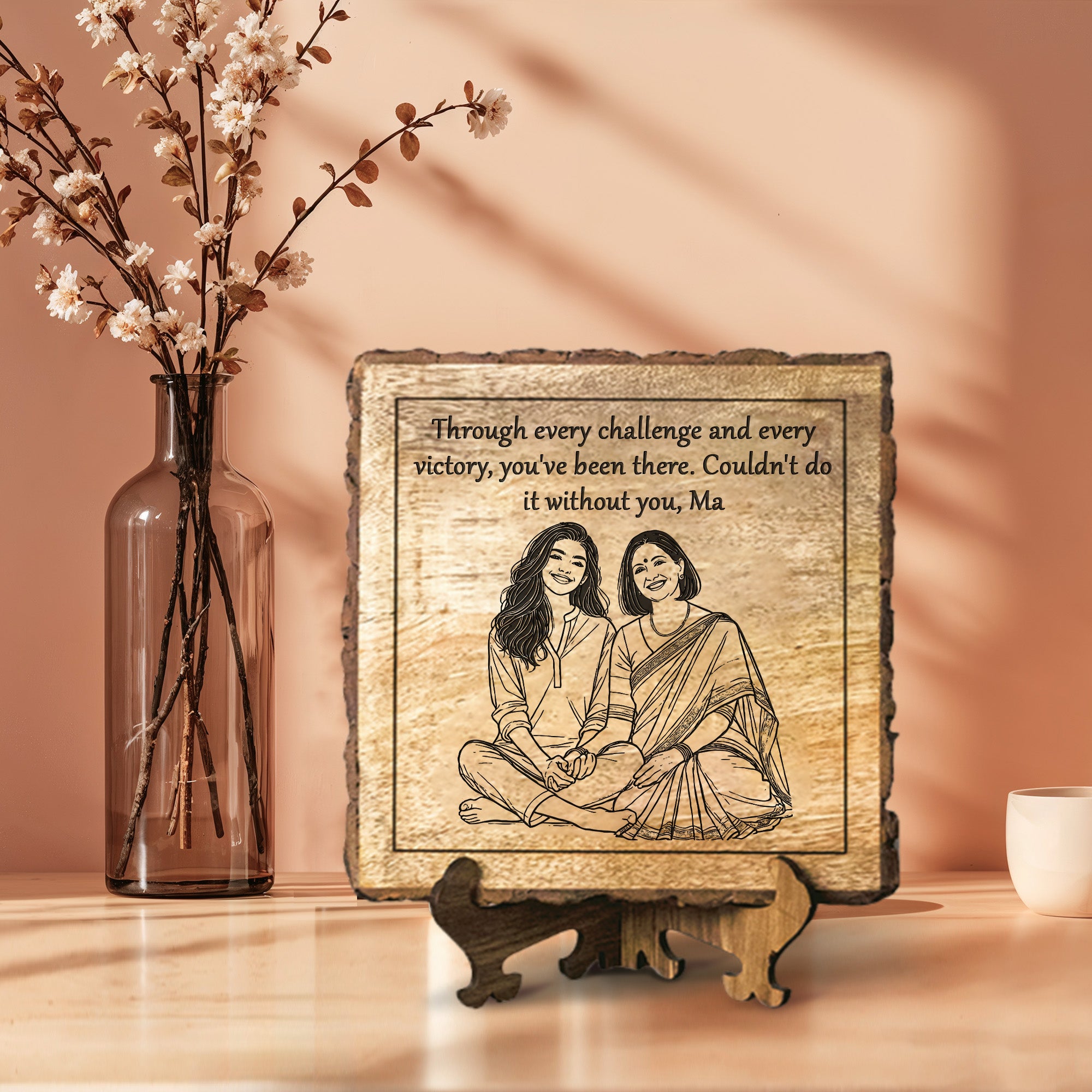 Handcrafted Mango Wood Personalized plaque-Mother's day Gift