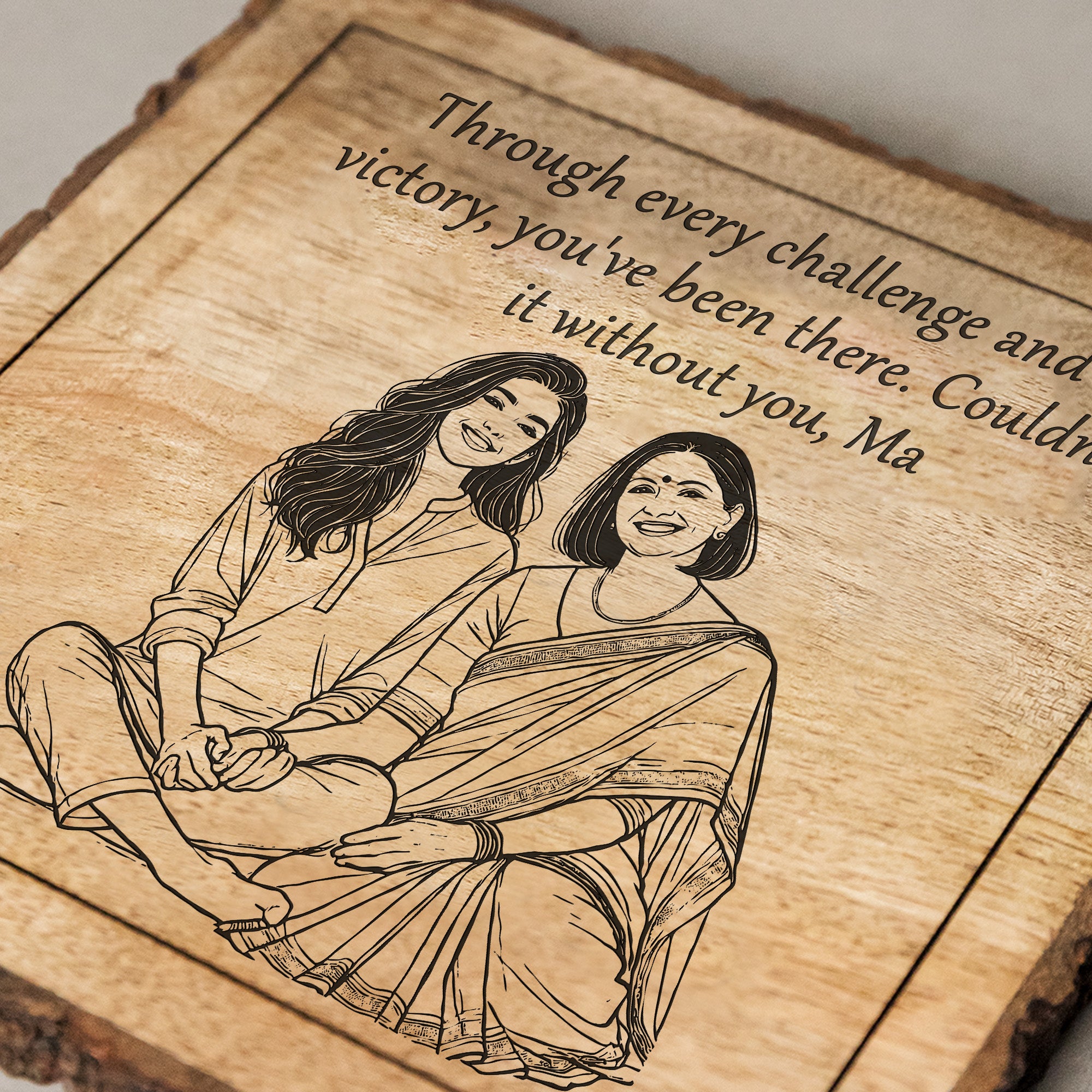 Handcrafted Mango Wood Personalized plaque-Mother's day Gift