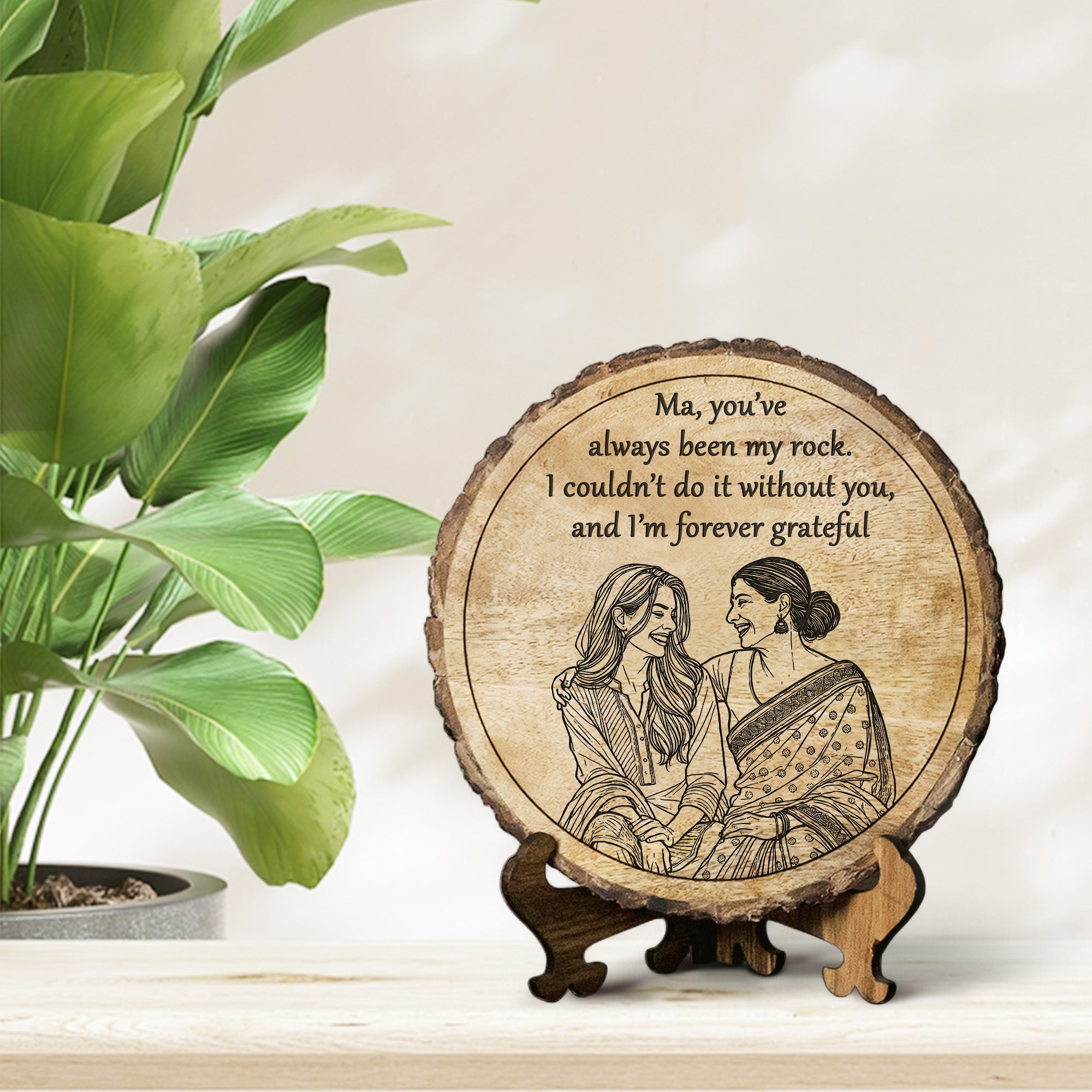 Handcrafted Mango Wood Personalized plaque-Mother's day Gift