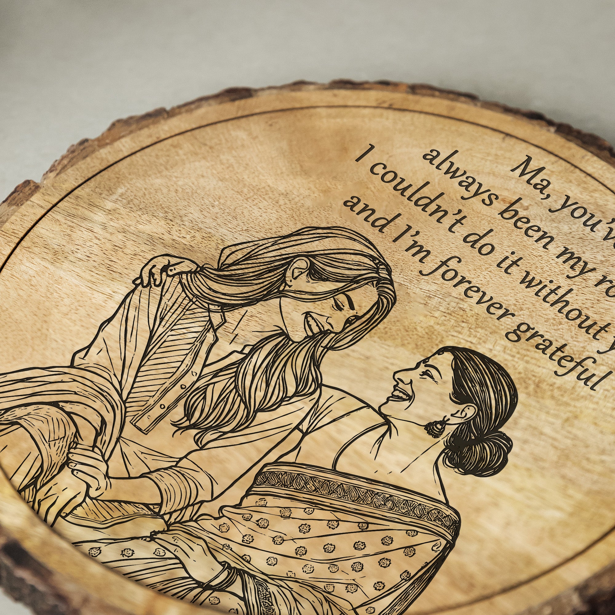 Handcrafted Mango Wood Personalized plaque-Mother's day Gift