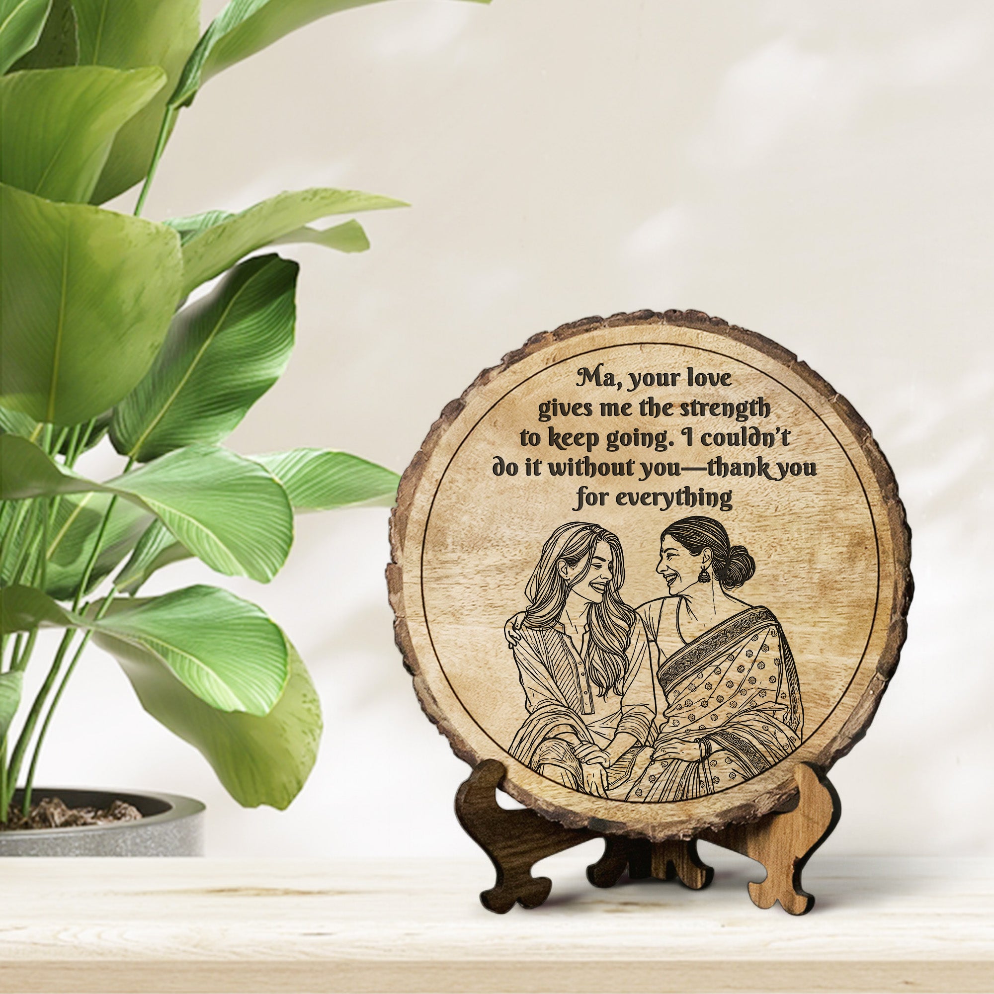 Handcrafted Mango Wood Personalized plaque-Mother's day Gift