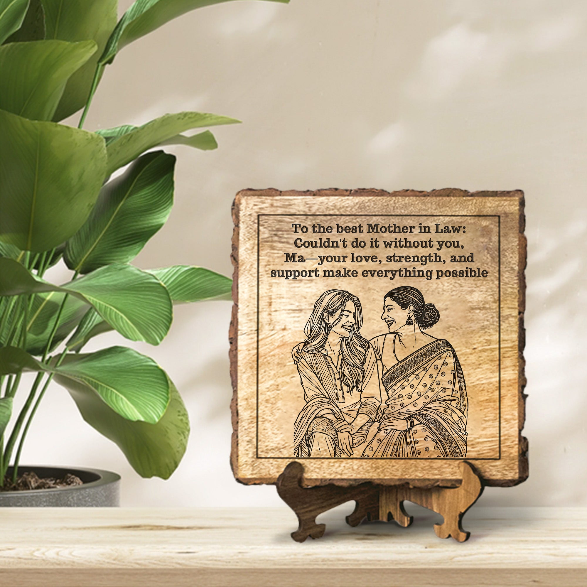 Handcrafted Mango Wood Personalized plaque-Mother's day Gift