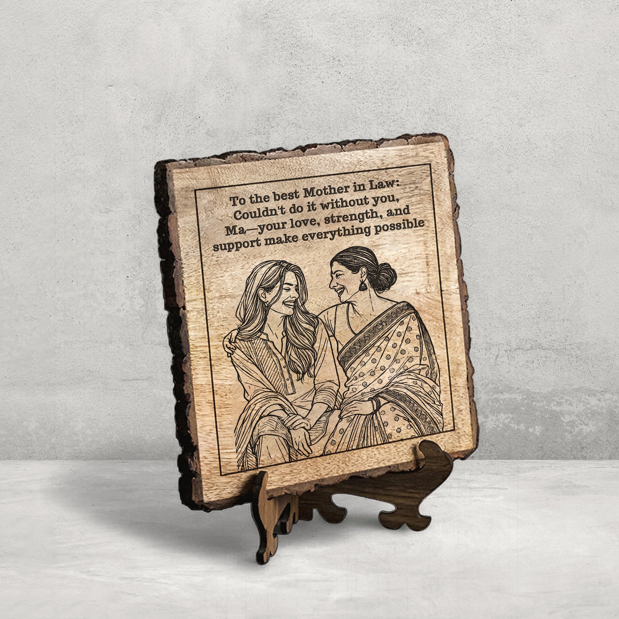 Handcrafted Mango Wood Personalized plaque-Mother's day Gift
