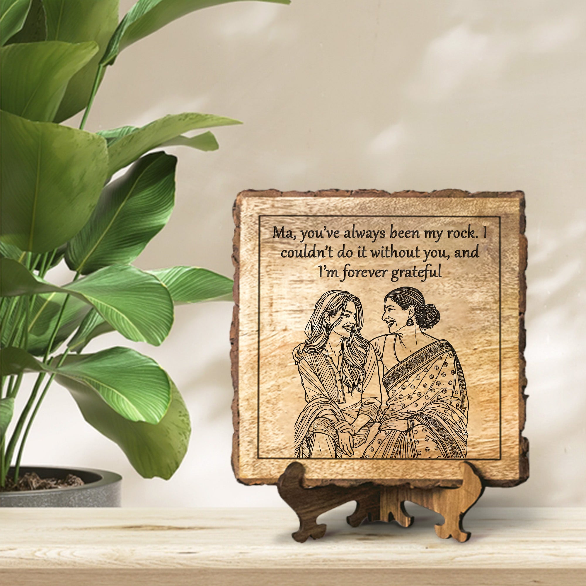 Handcrafted Mango Wood Personalized plaque-Mother's day Gift