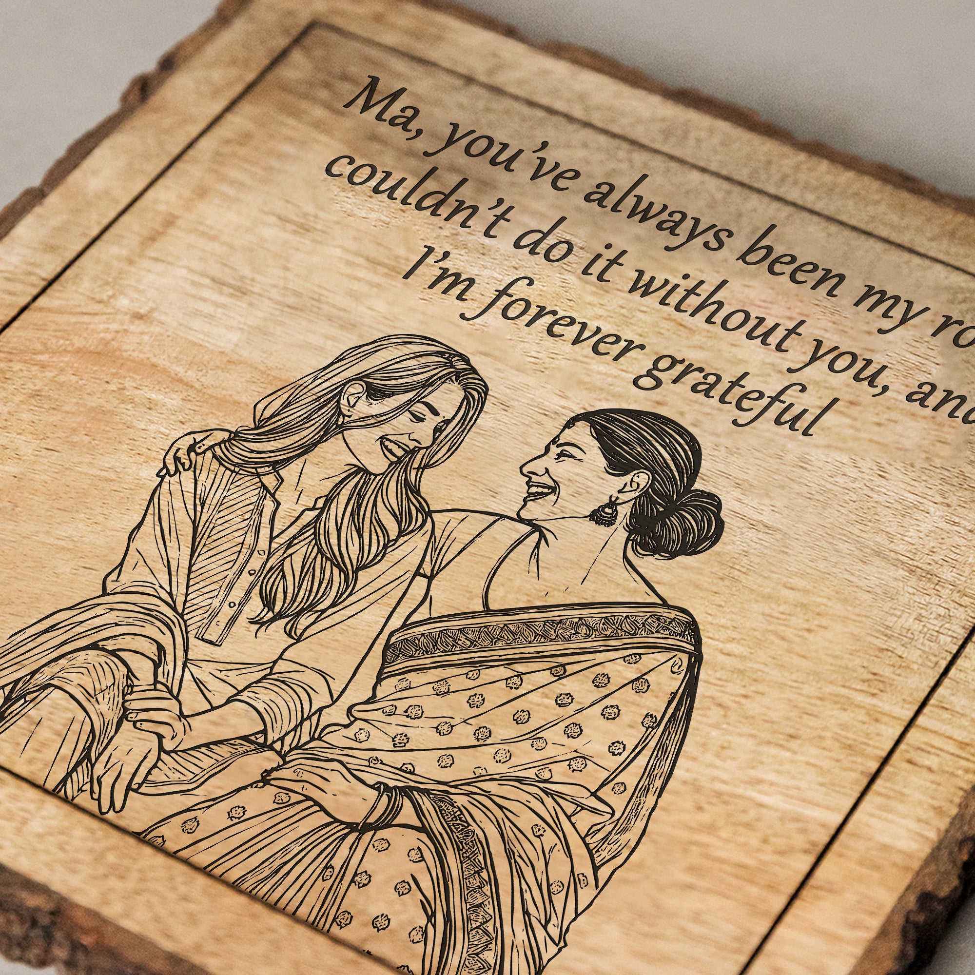 Handcrafted Mango Wood Personalized plaque-Mother's day Gift