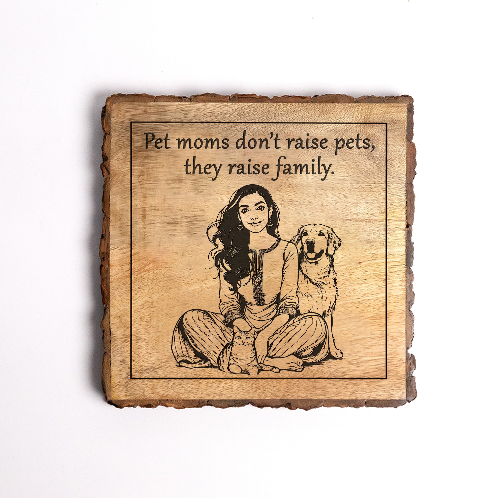 Handcrafted Mango Wood Personalized plaque-Mother's day Gift