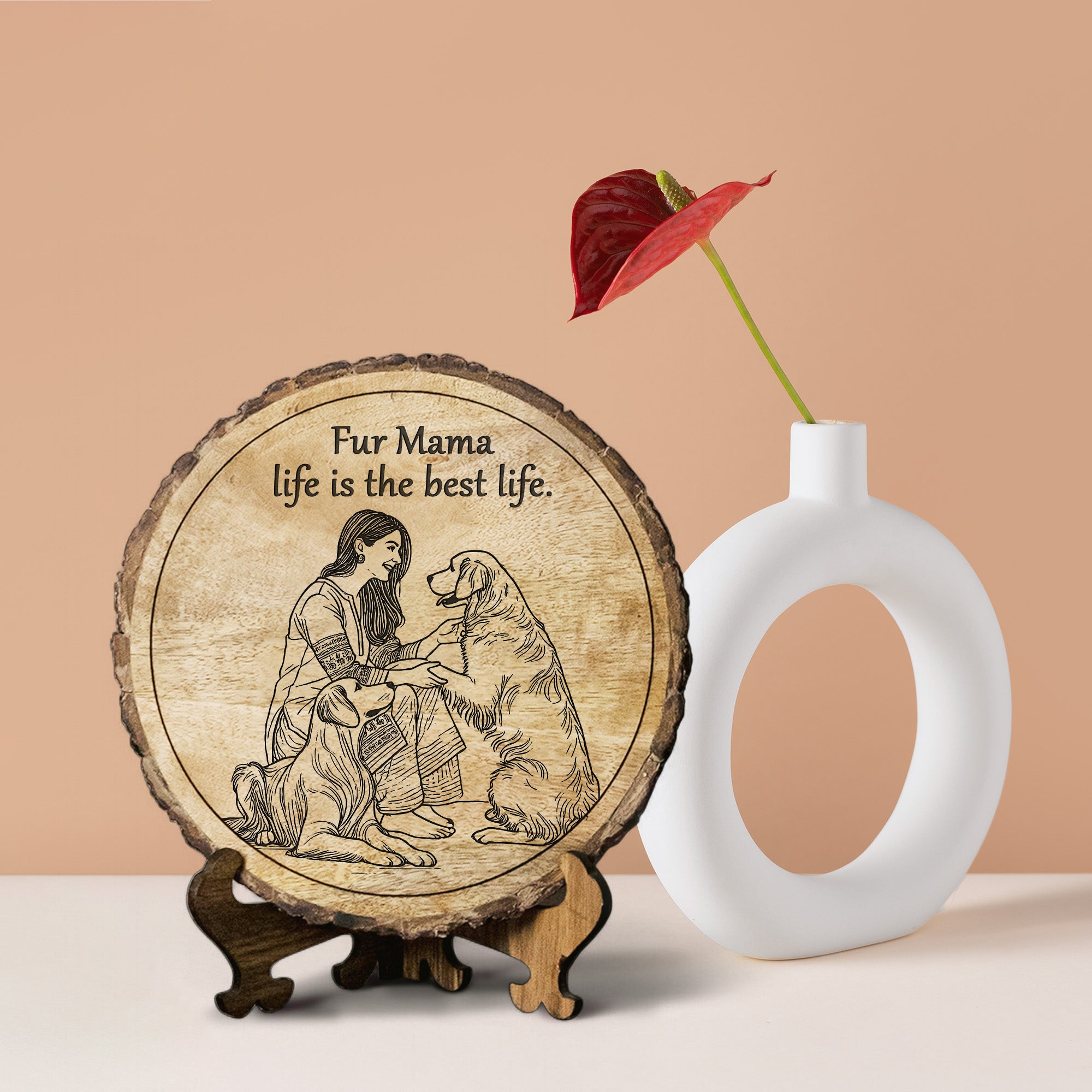 Handcrafted Mango Wood Personalized plaque-Mother's day Gift