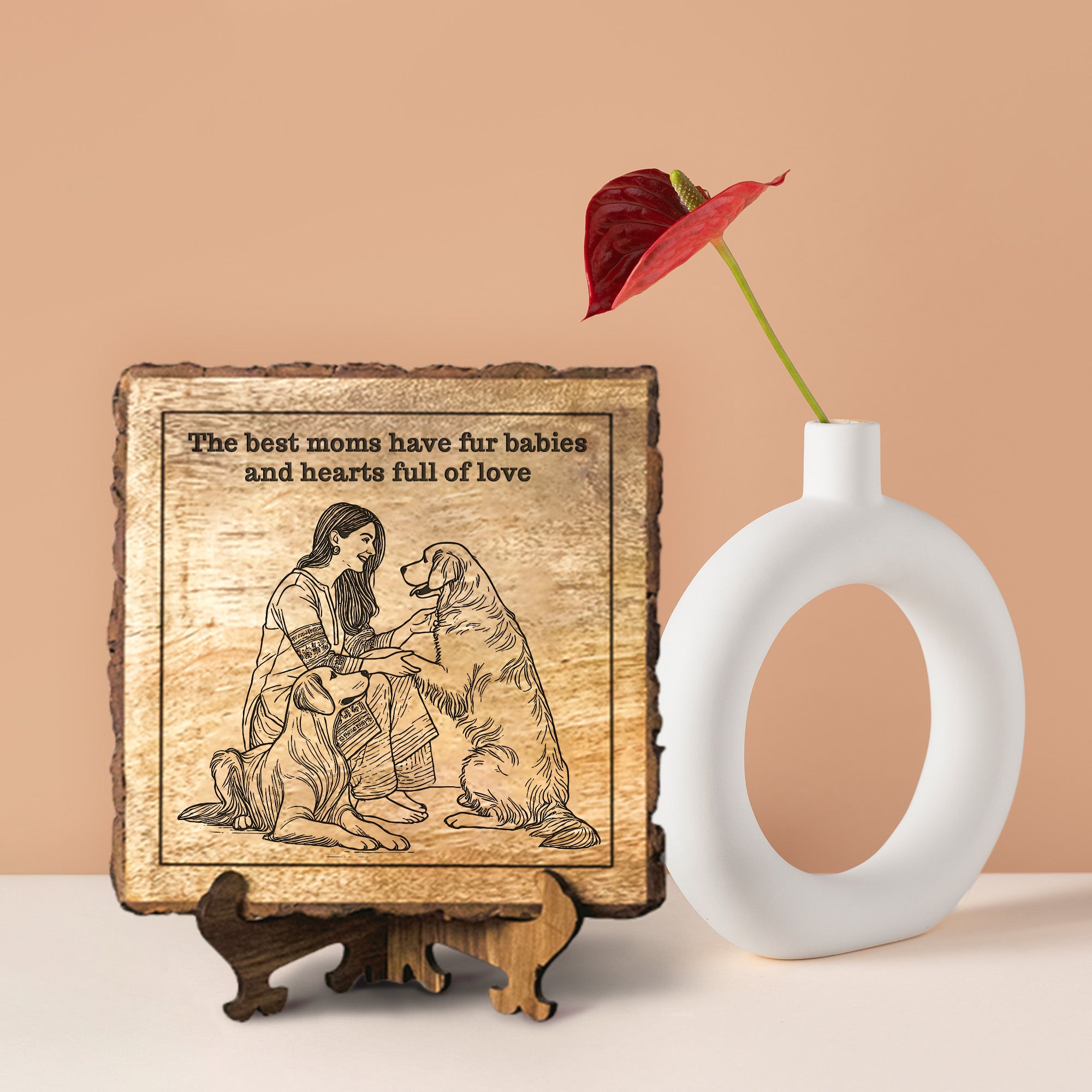 Handcrafted Mango Wood Personalized plaque-Mother's day Gift