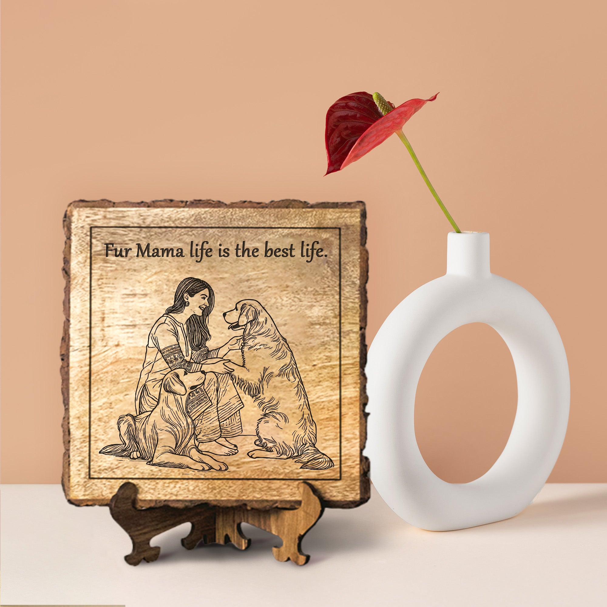 Handcrafted Mango Wood Personalized plaque-Mother's day Gift