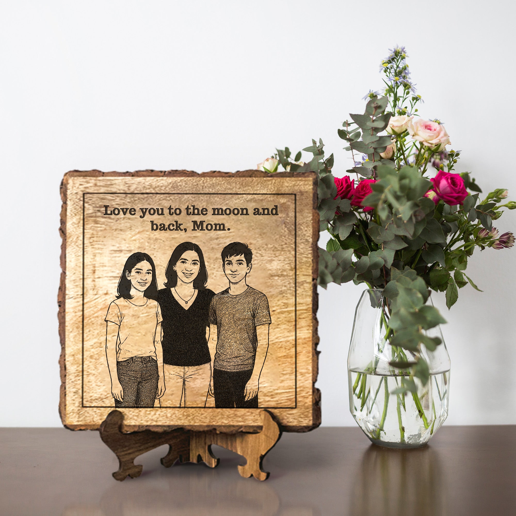 Handcrafted Mango Wood Personalized plaque-Mother's day Gift