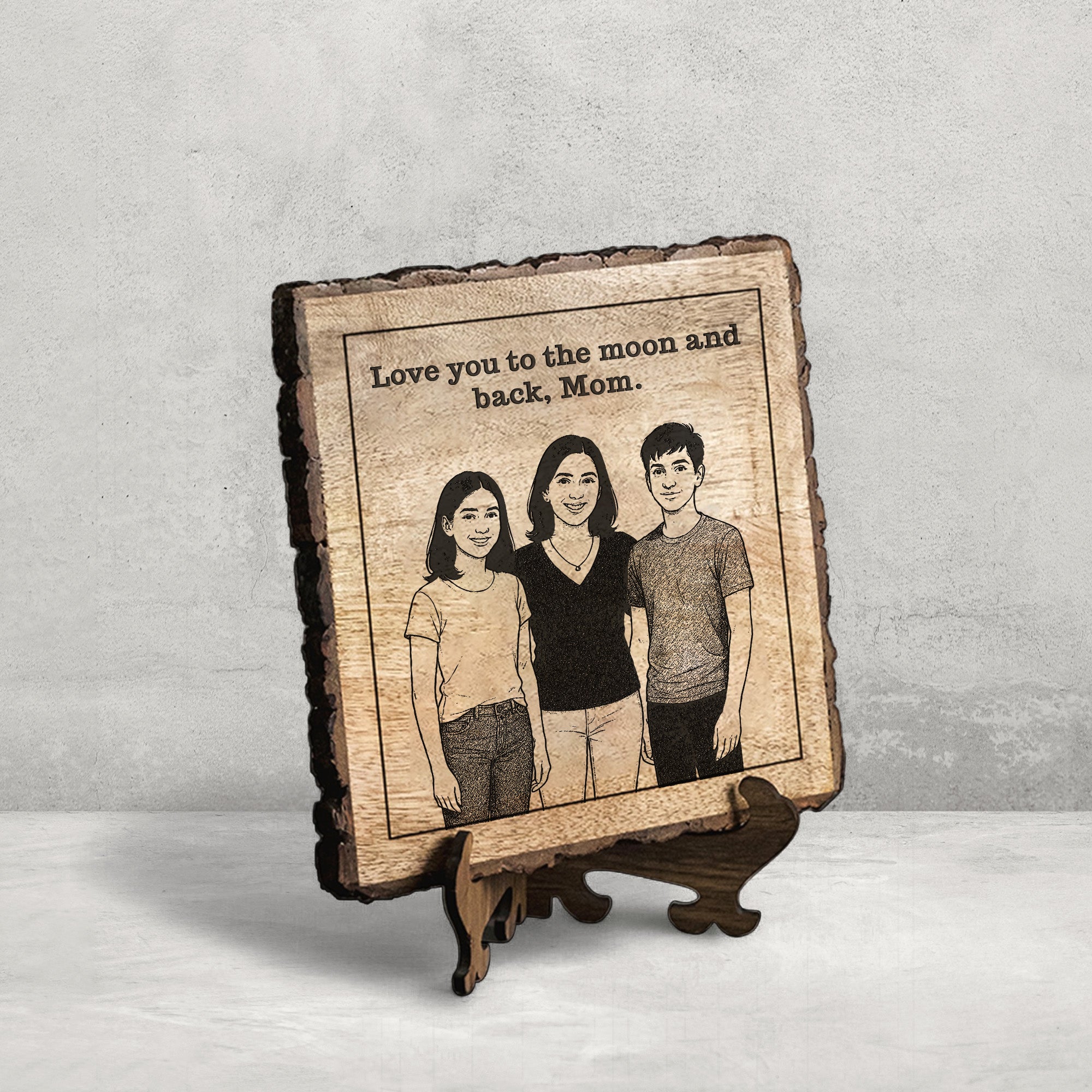 Handcrafted Mango Wood Personalized plaque-Mother's day Gift