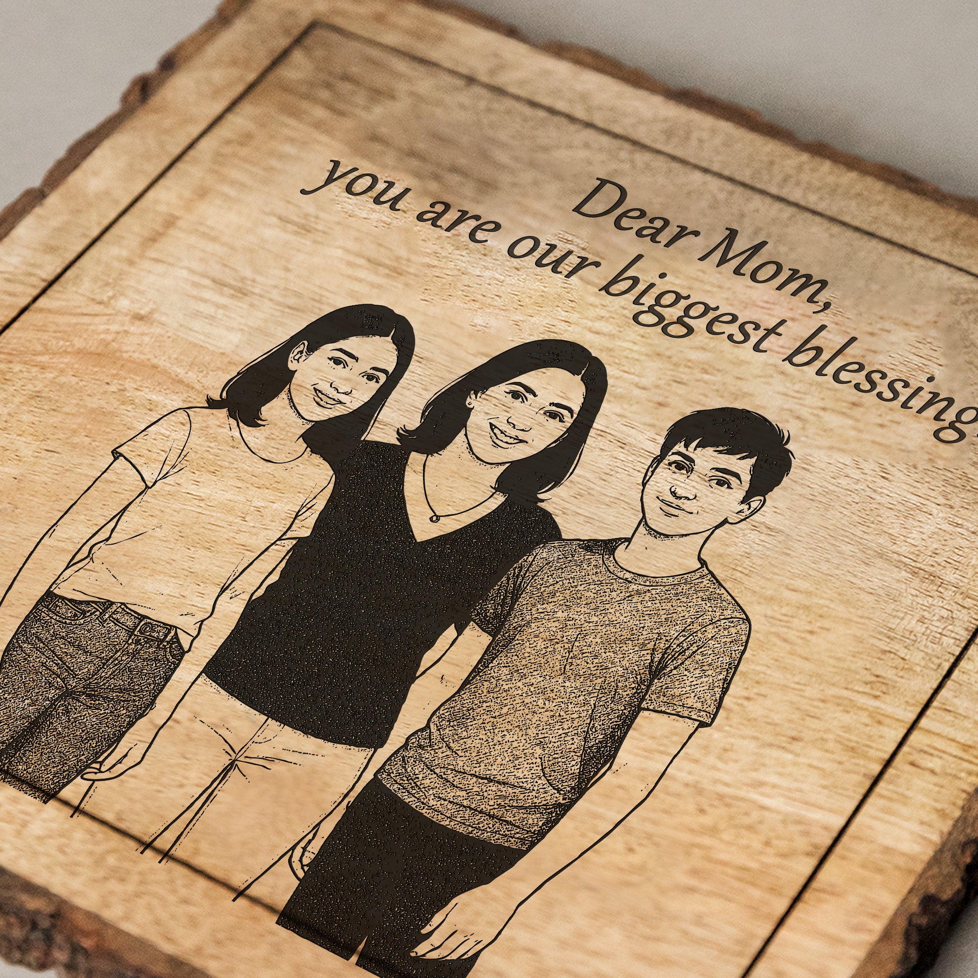 Handcrafted Mango Wood Personalized plaque-Mother's day Gift