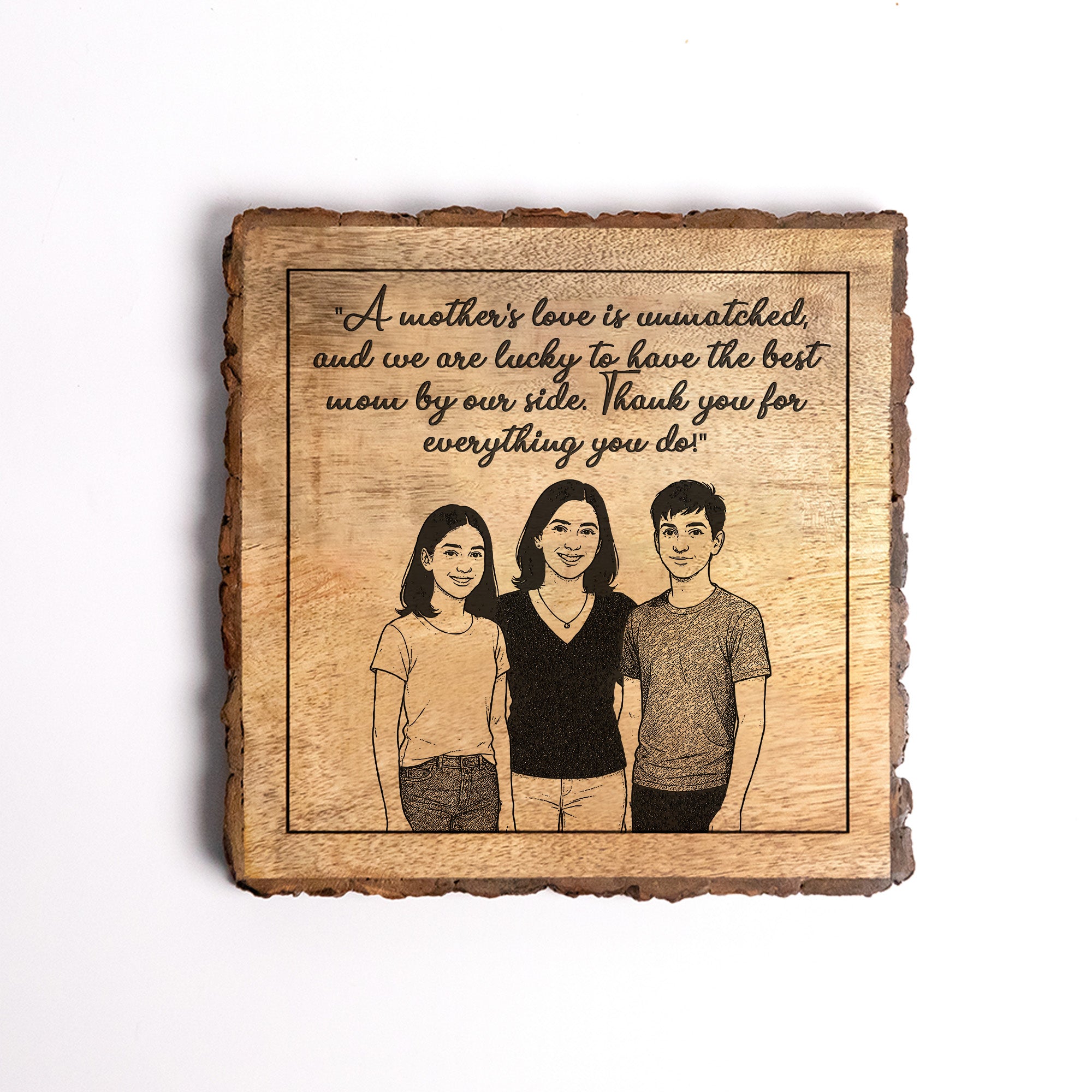 Handcrafted Mango Wood Personalized plaque-Mother's day Gift
