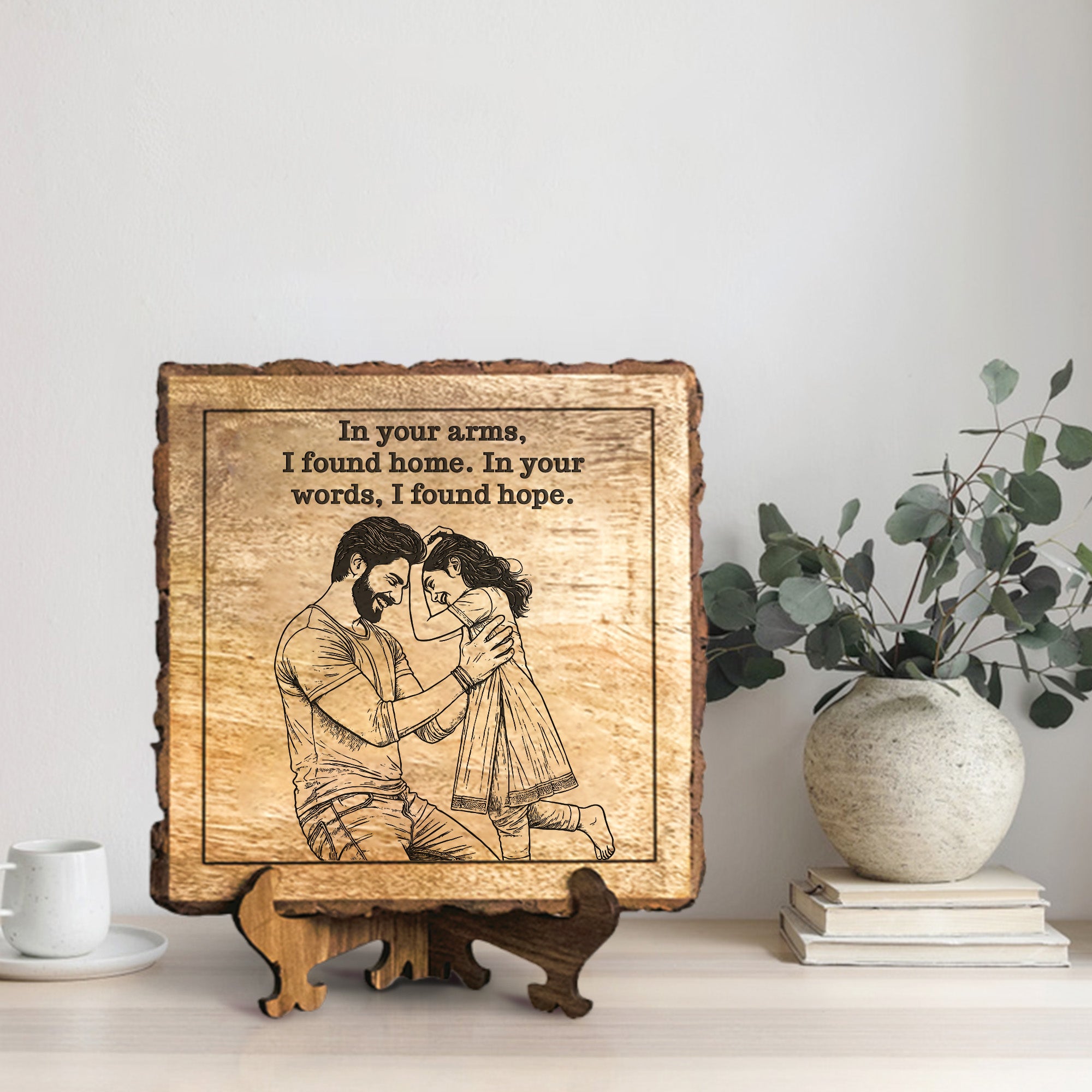 Handcrafted Mango Wood Personalized plaque - Father's day Gift