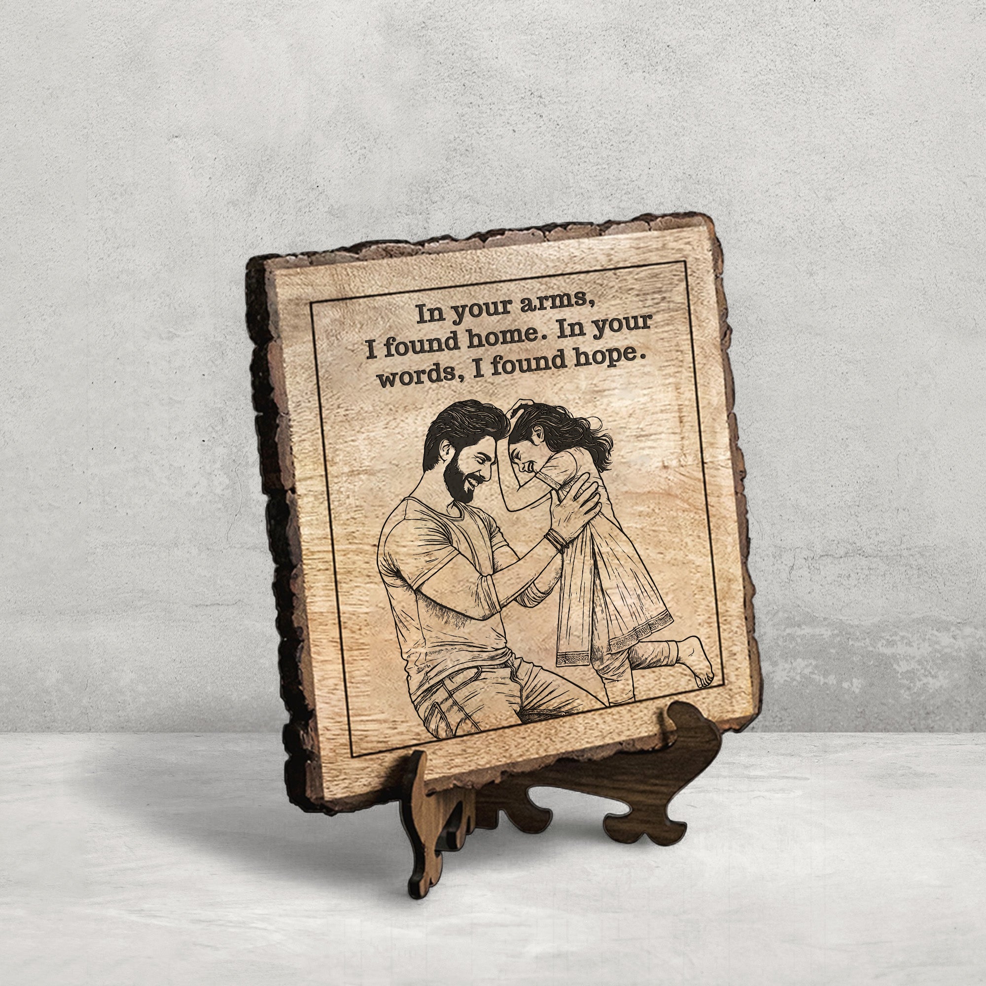 Handcrafted Mango Wood Personalized plaque - Father's day Gift