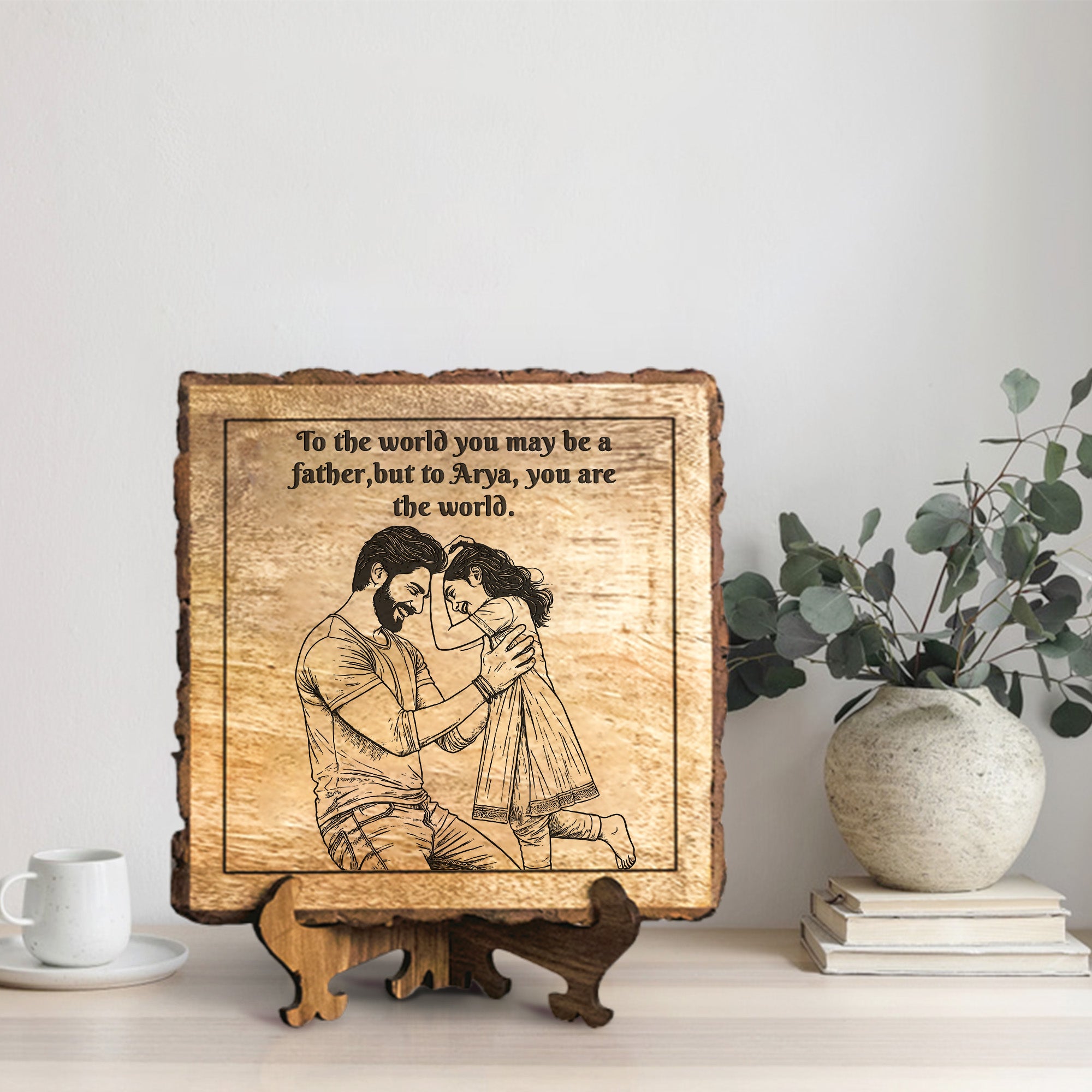 Handcrafted Mango Wood Personalized plaque - Father's day Gift